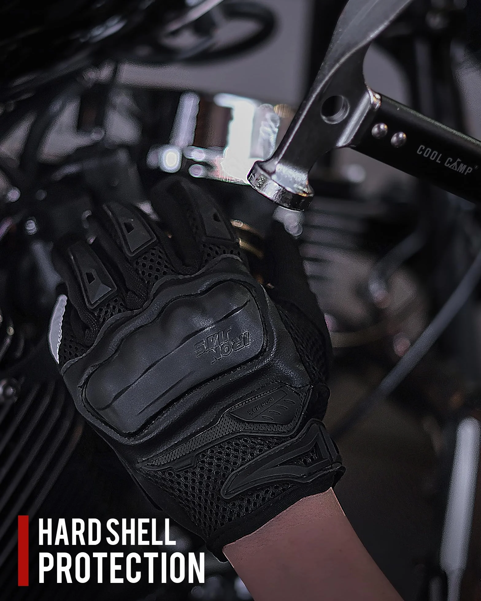IRON JIA'S Guantes Moto para Hombre Verano, Pantalla táctil Transpirables y cómodos, Guantes de Moto de Verano, Adecuados para Montar en Moto, Scooter, Carreras Todoterreno Negro-XL