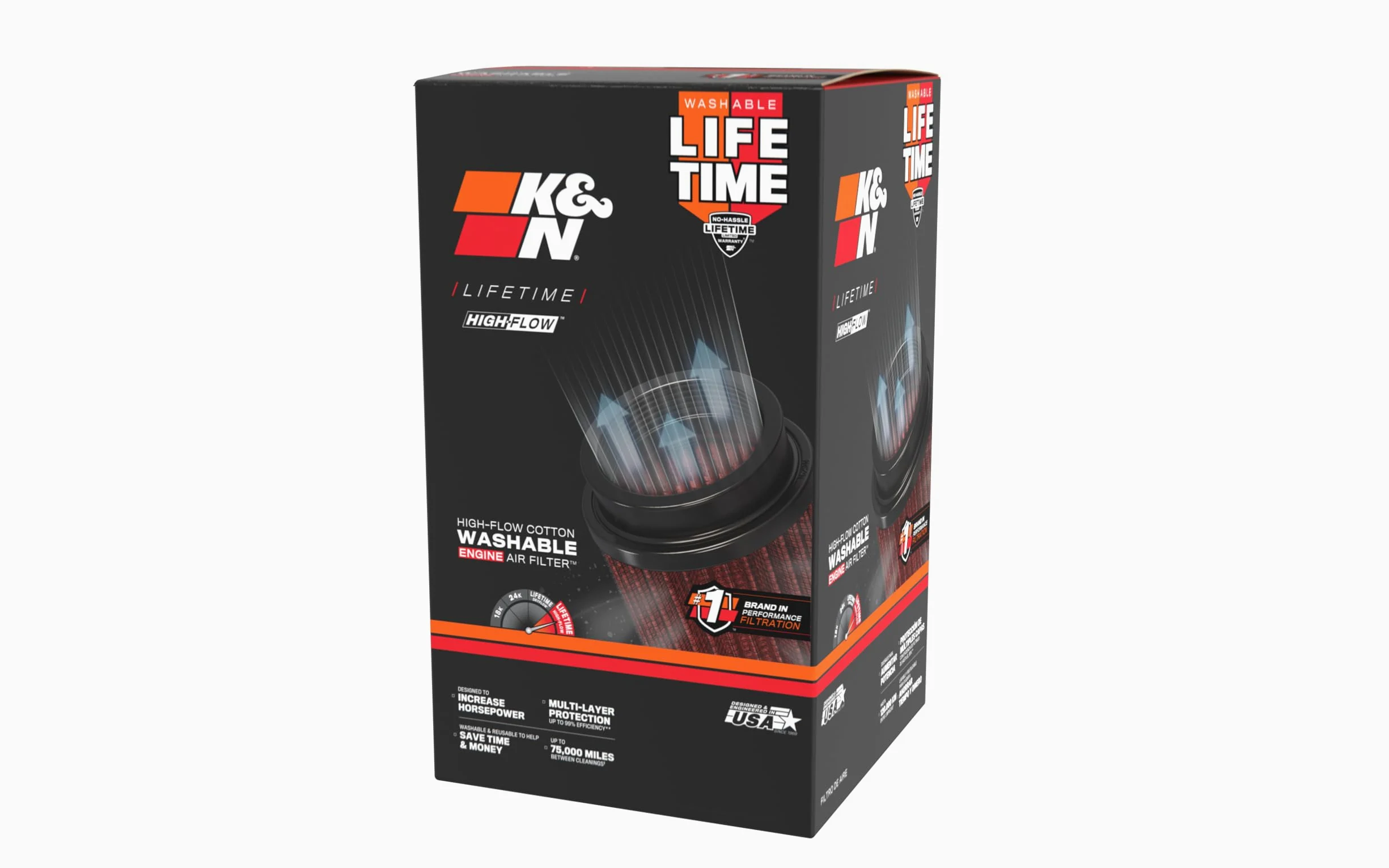 K&N FILTERS RU-2815 Filtro de aire deportivo Filtro de potencia Filtro deportivo de aire Filtro de aire de alto flujo