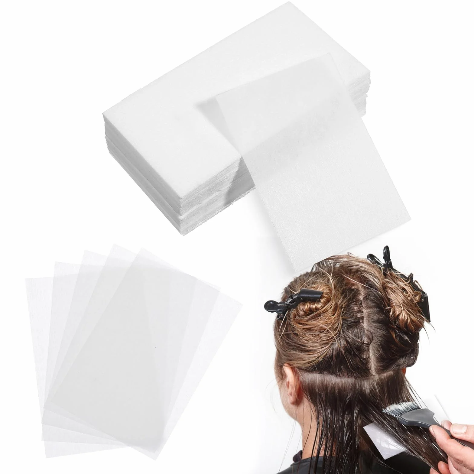 Papel permanente para cabello ultrafino transpirable 15 x 7,5 cm para salón