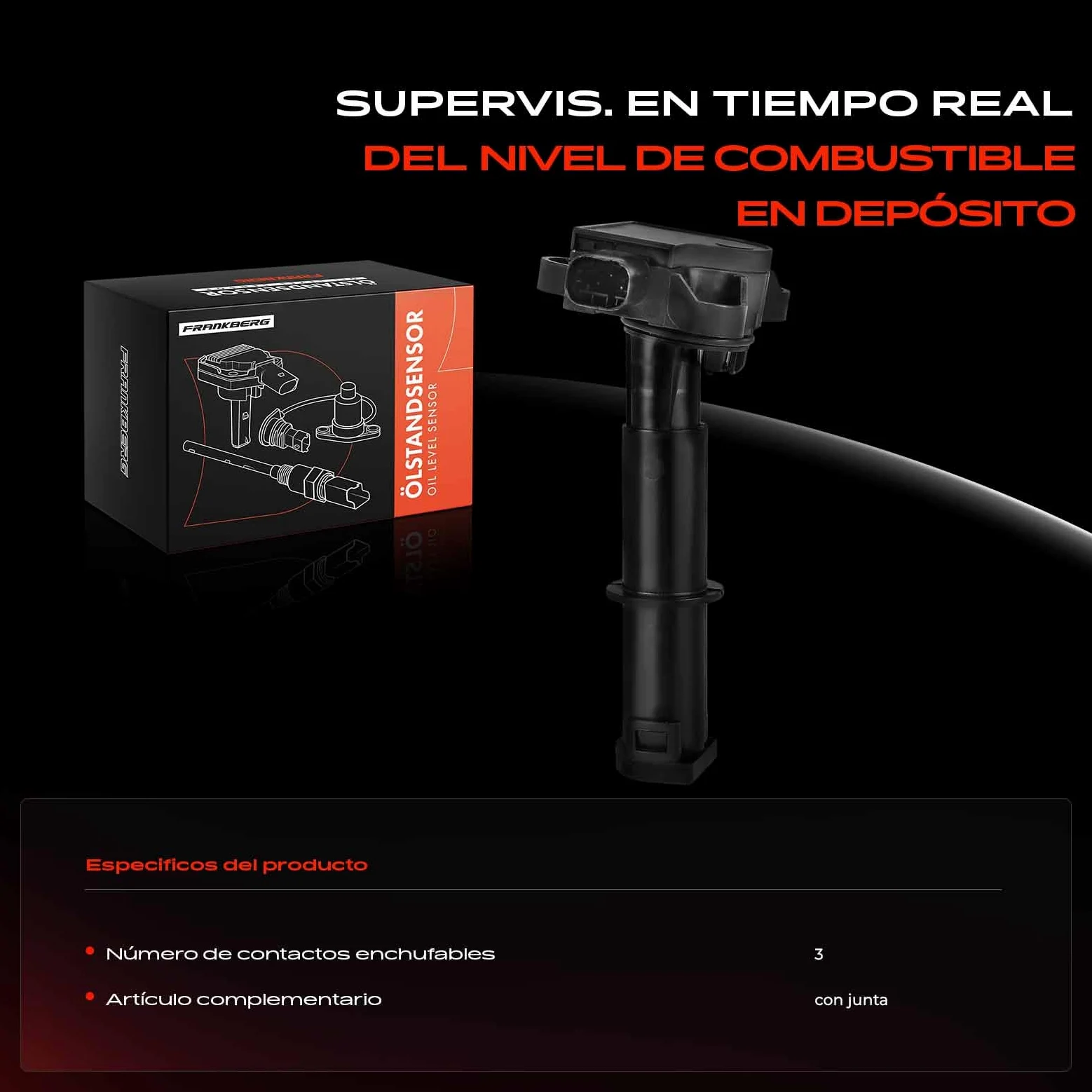 Frankberg Sensor de nivel de aceite diésel 0009050401 | Compatible con: Autobús Vito W639, Viano W639, Sprinter 35-T Caja B906, Clase G W461, Sprinter 5-T plataforma/chasis B906