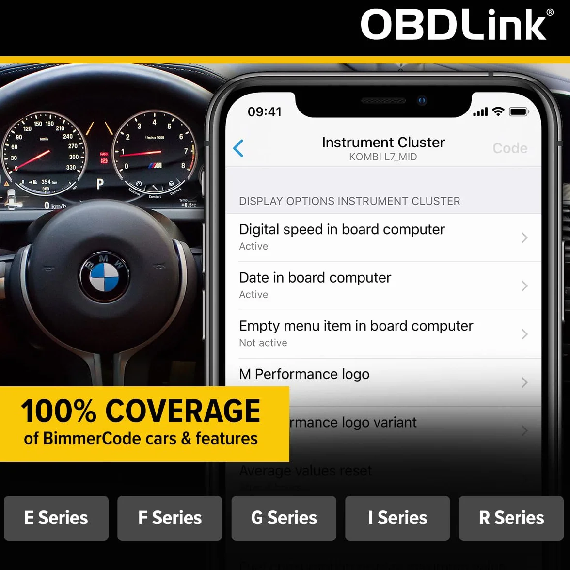 OBDLINK CX Bimmercode - Adaptador Bluetooth 5.1 BLE OBD2 para BMW/Mini, Funciona con iPhone/iOS y Android, codificación de Coche, escáner de diagnóstico OBD II