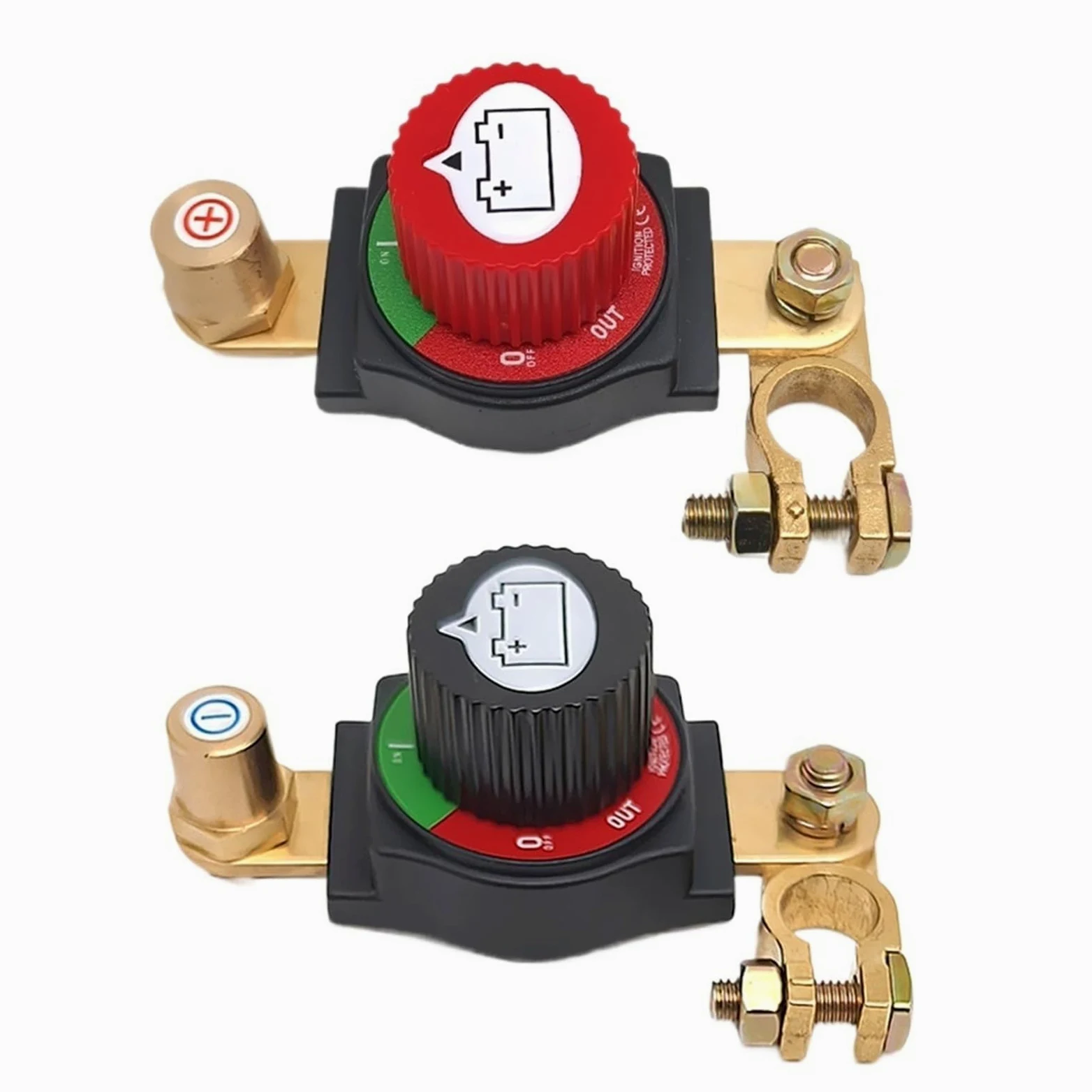 1 unidad de interruptor de corte maestro de batería resistente al agua for RV ATV barco 12V 48V de alimentación aislador de latón con giratorio(C71002-Negative)