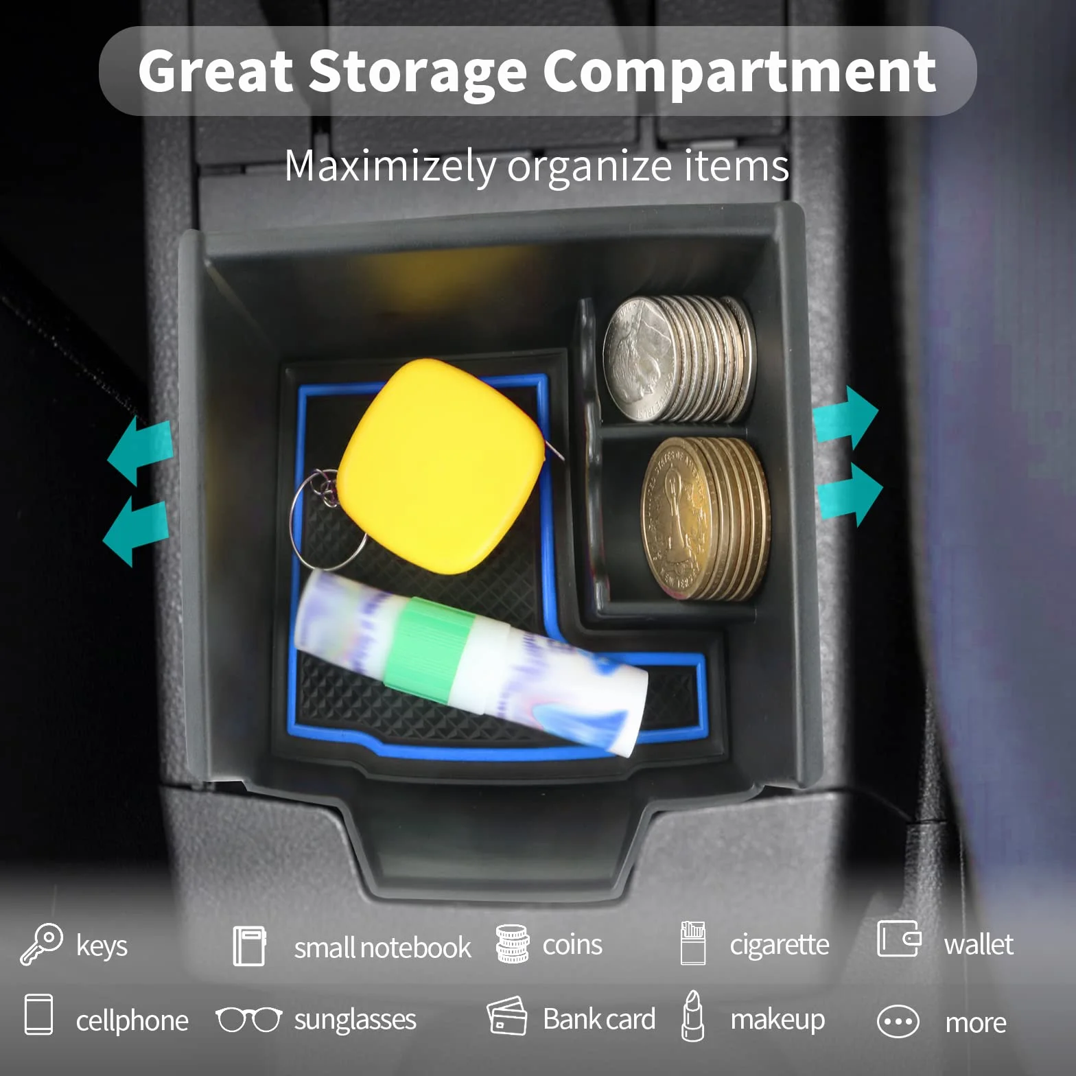 CDEFG Compatible con Renault Symbioz 2025 2026, consola central, guantera, reposabrazos, caja de almacenamiento multifuncional, organizador de consola para el centro de coche, bandeja Symbioz E-Tech