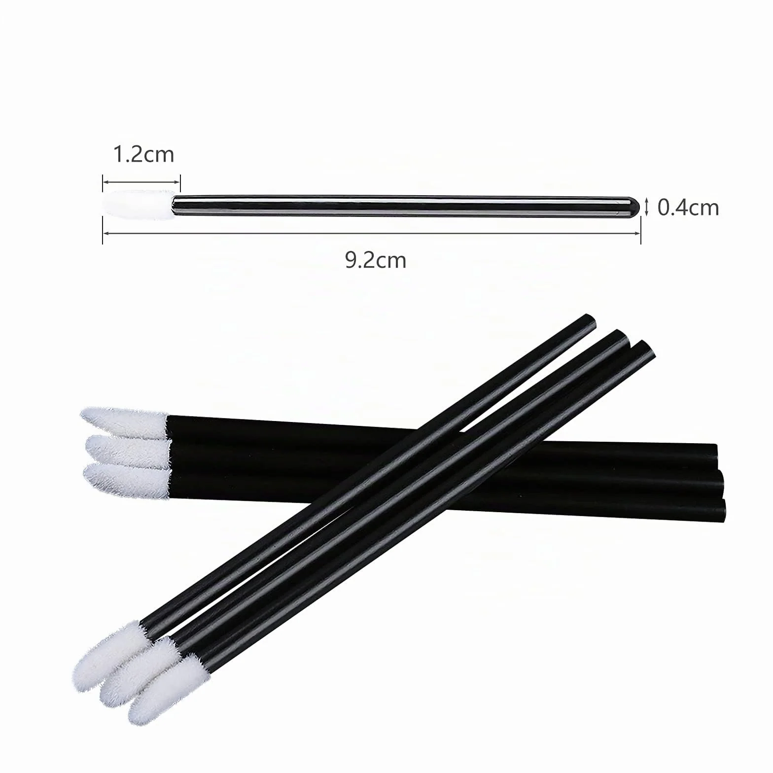 VEGCOO 300 Pinceles Desechables para Labios y Cejas Maquillaje Negro