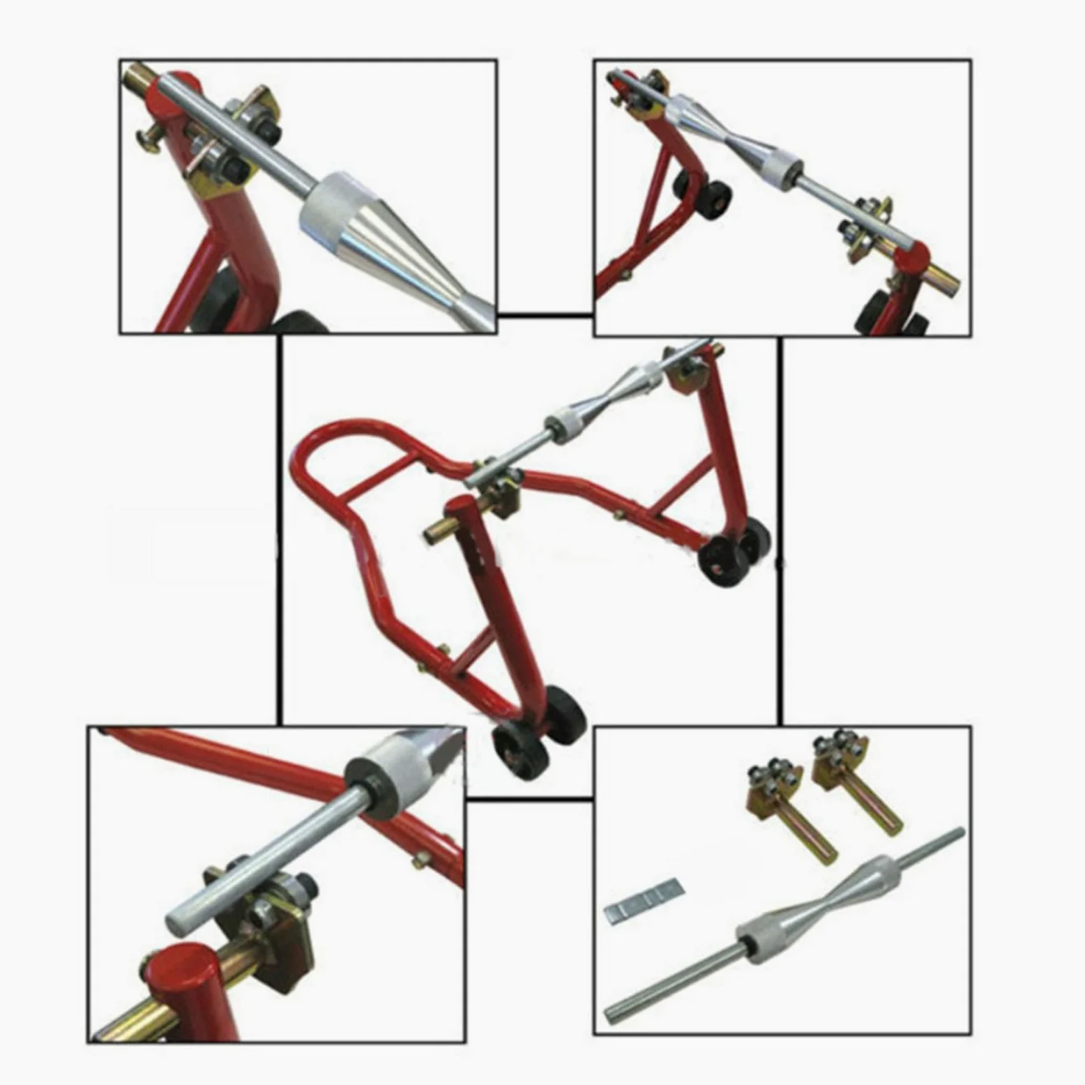 Equilibrador de ruedas portátil para motocicletas de aleación de aluminio, fácil de optimizar para mayor velocidad y precisión en el balanceo.