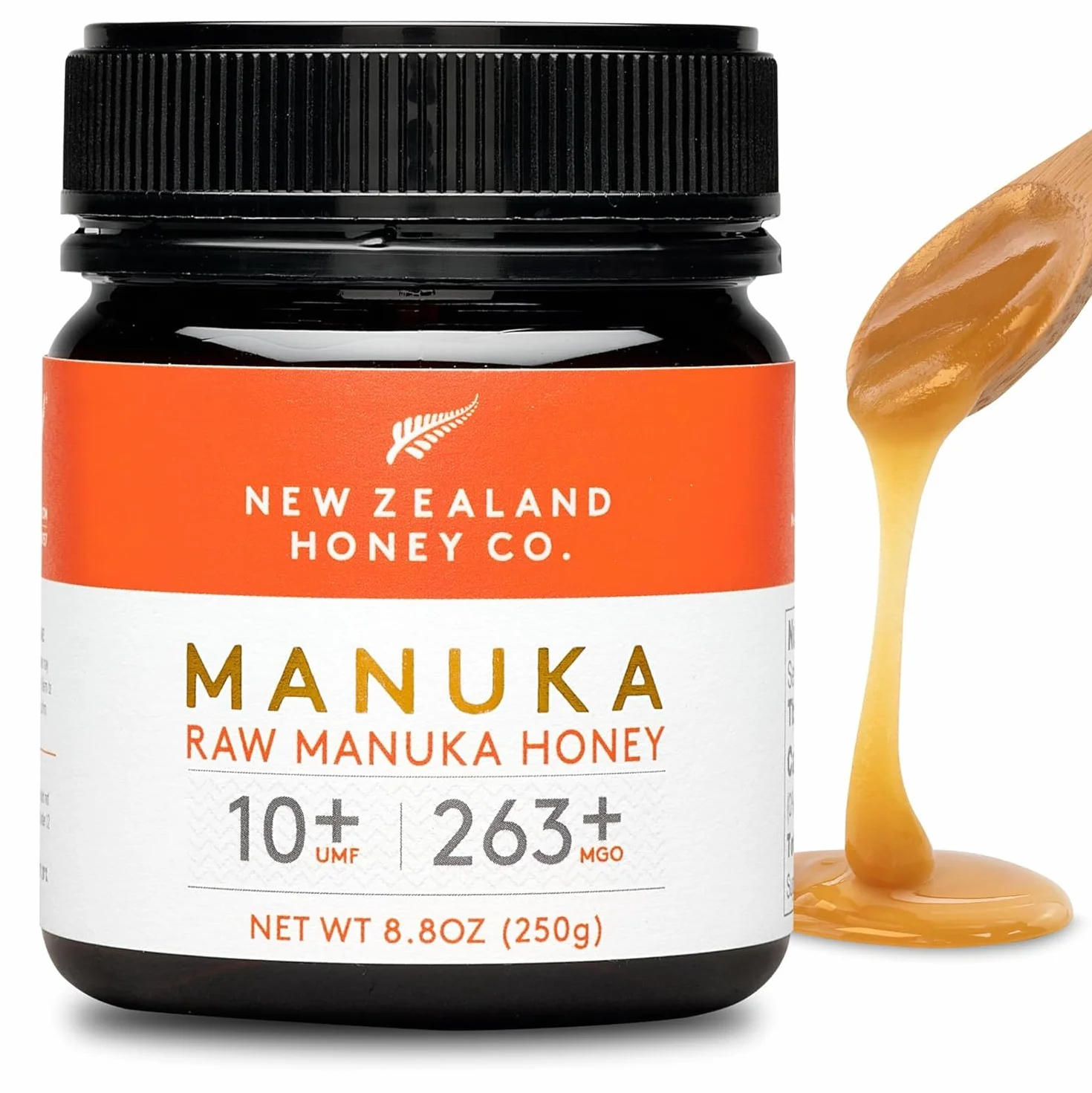 New Zealand Honey Co. Miel de Manuka MGO 263+ UMF 10+ 250g Tarro Cotidiano Miel Monofloral Certificada