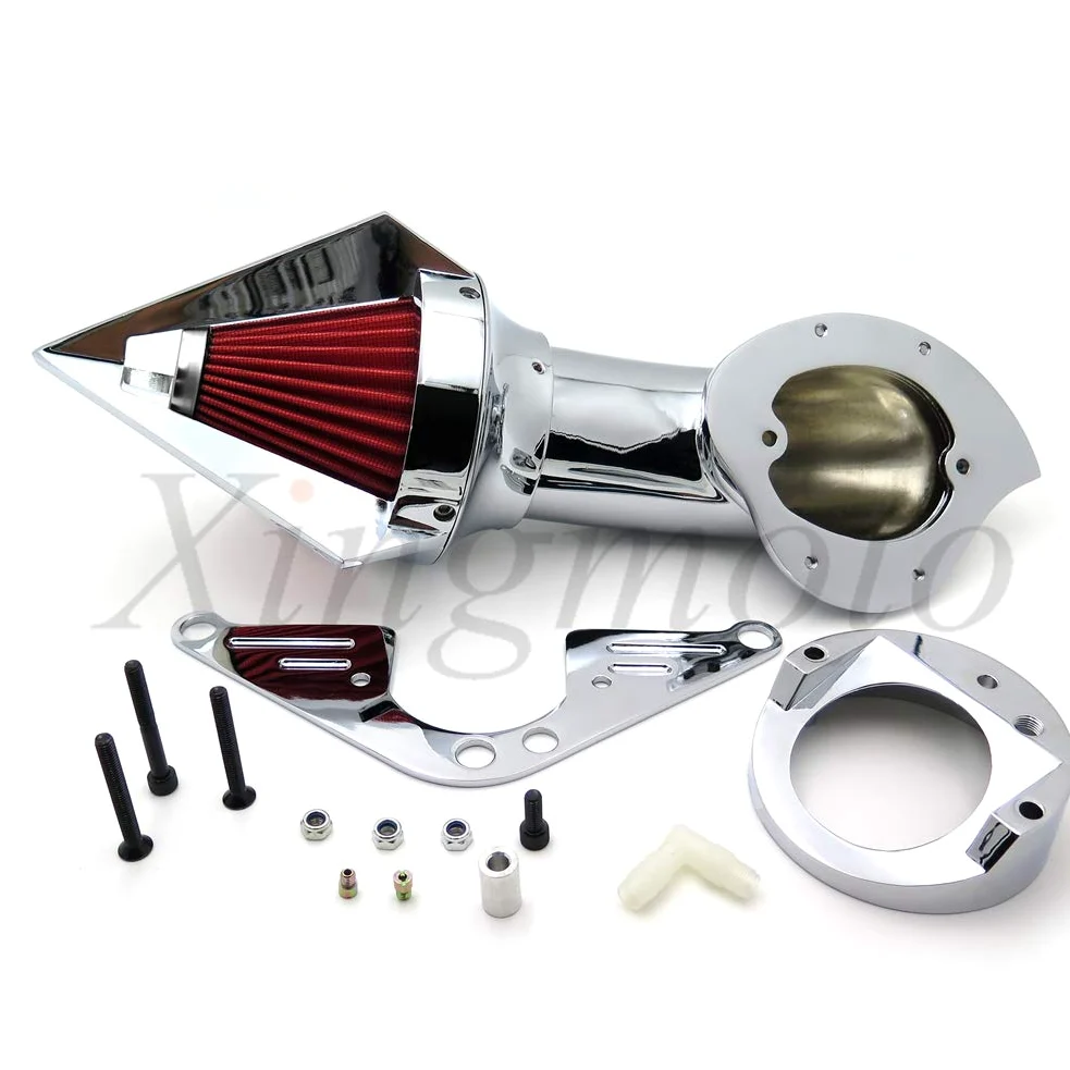 NBX - Kit de limpieza de aire triangular cromado para Yamaha RoadStar 1600 XV1600A 1700 XV1700 1999-2012