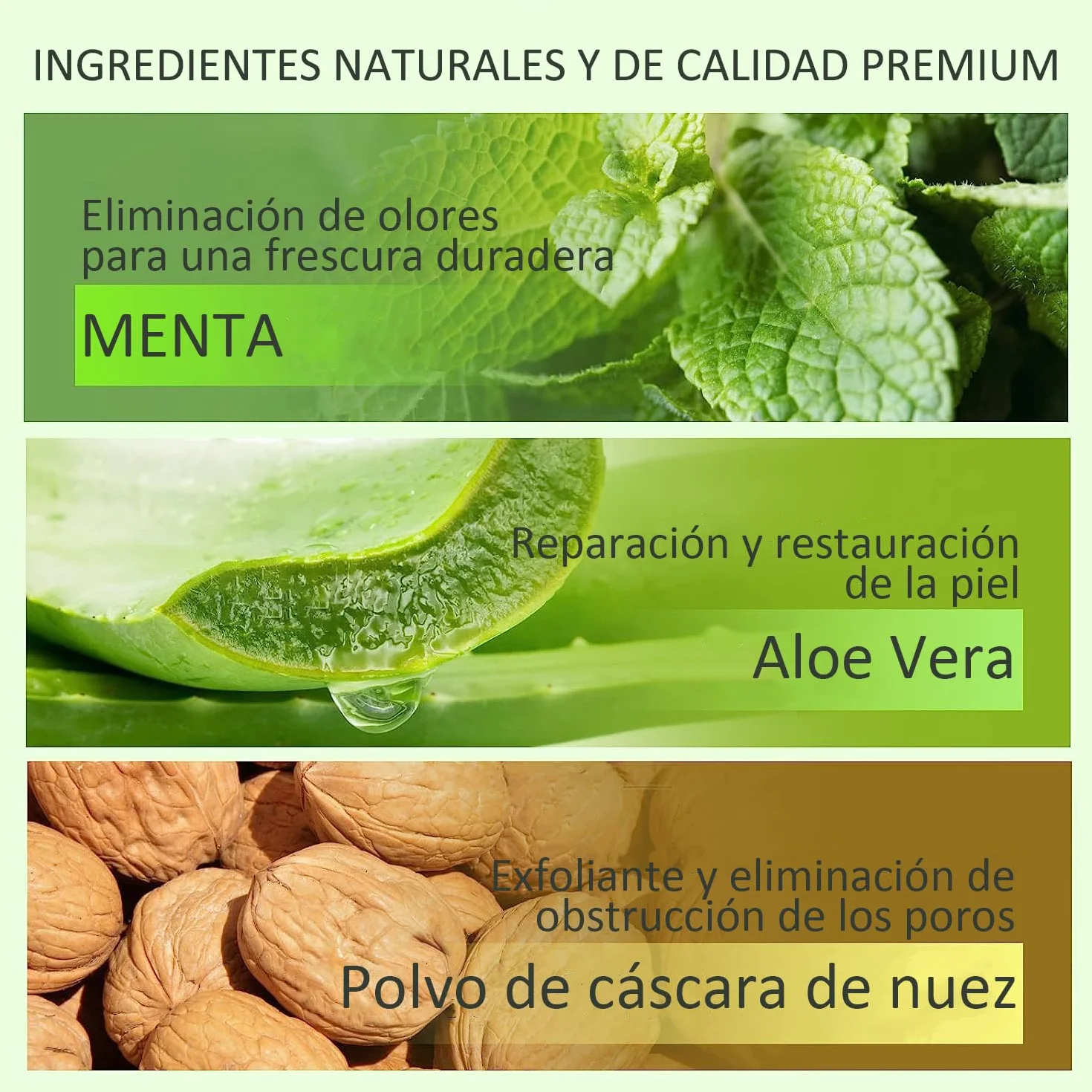 Desintoxicación de axilas y exfoliante corporal 8.82 oz con menta y aloe vera para eliminar olores y tonificar piel