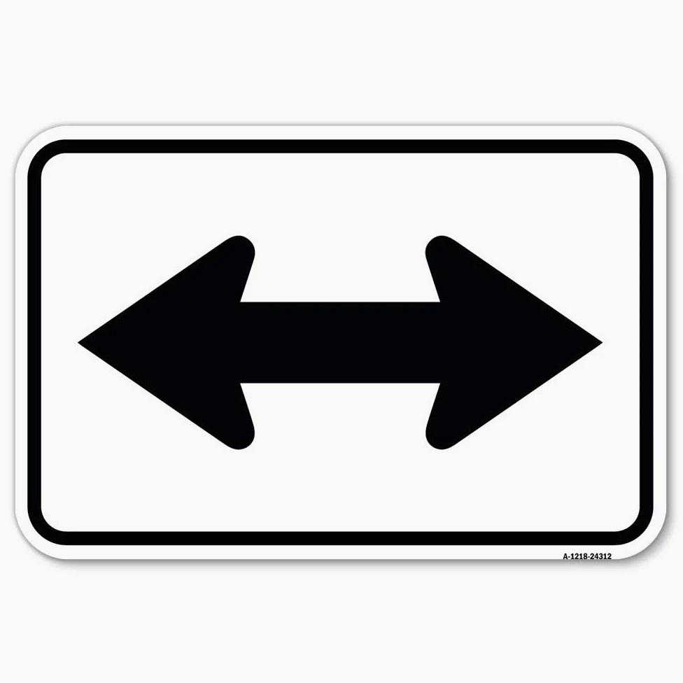 Flecha bidireccional (negro) | Señal de estacionamiento de aluminio de calibre pesado a prueba de óxido de 12 x 18 pulgadas | Protege tu negocio y municipio | Fabricado en los Estados Unidos