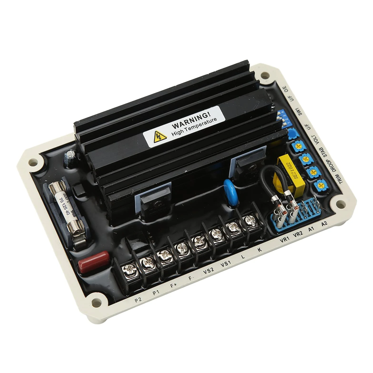 Omabeta Regulador de Voltaje del Generador sin Escobillas Control Estable para Generador Diésel AVR 170-510V Material ABS