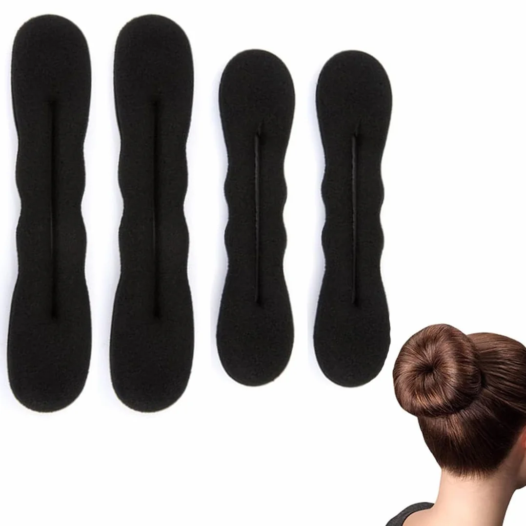 Magic Espuma Esponja Moño Pelo, Conjunto de Donas para Cabello, Twist Curler Donut