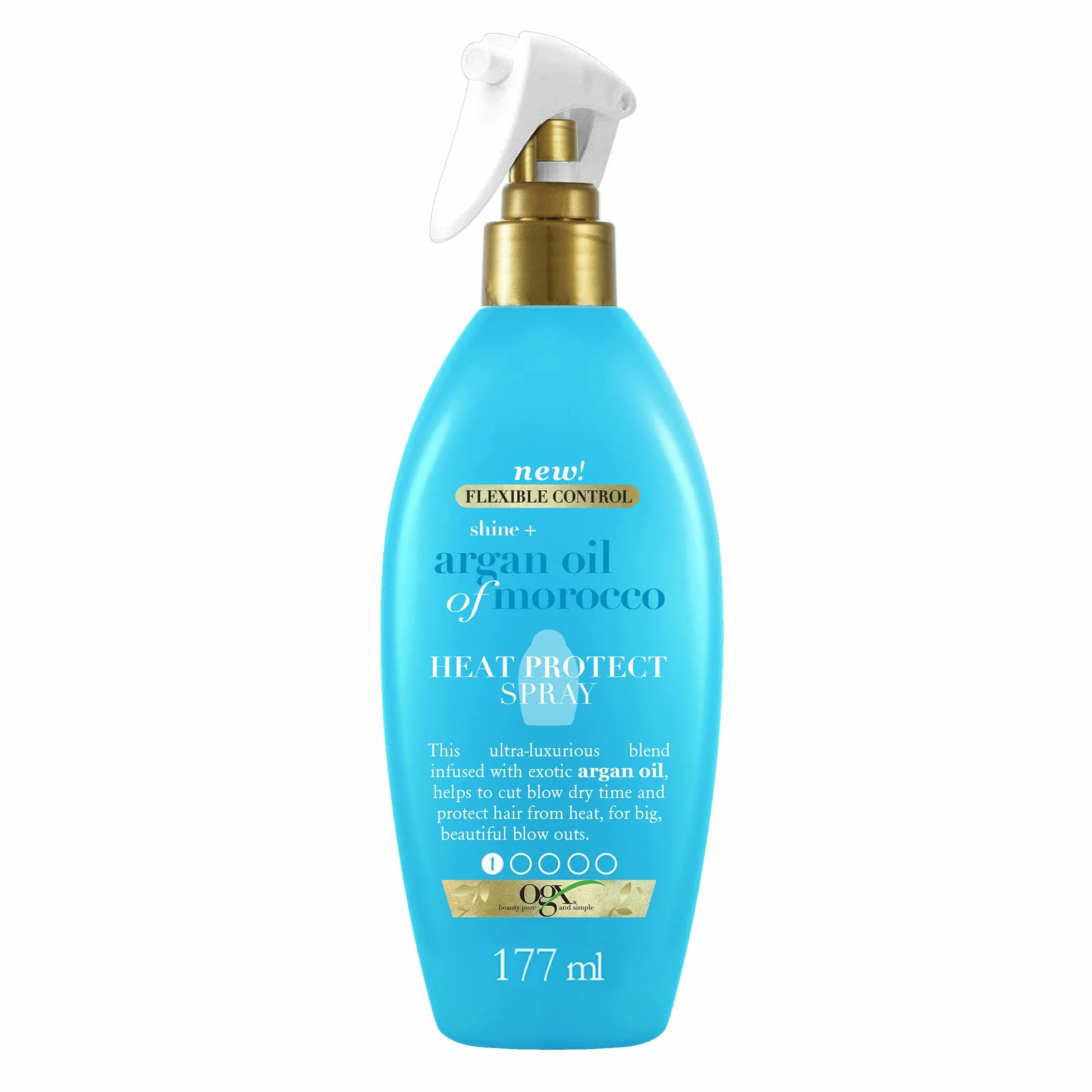 OGX Shine + Argan Oil of Morocco Spray Heat Protect 177 ml protector térmico para el pelo hasta 230 °C
