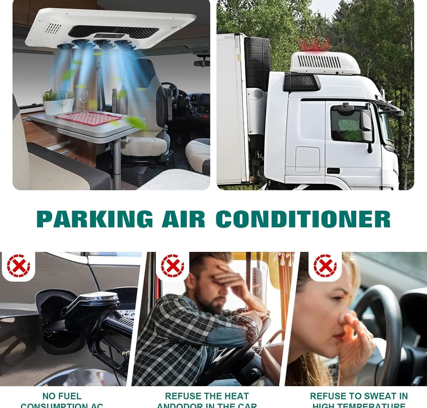 Aire Acondicionado 12V para Caravana Camión Frío Refrigerante