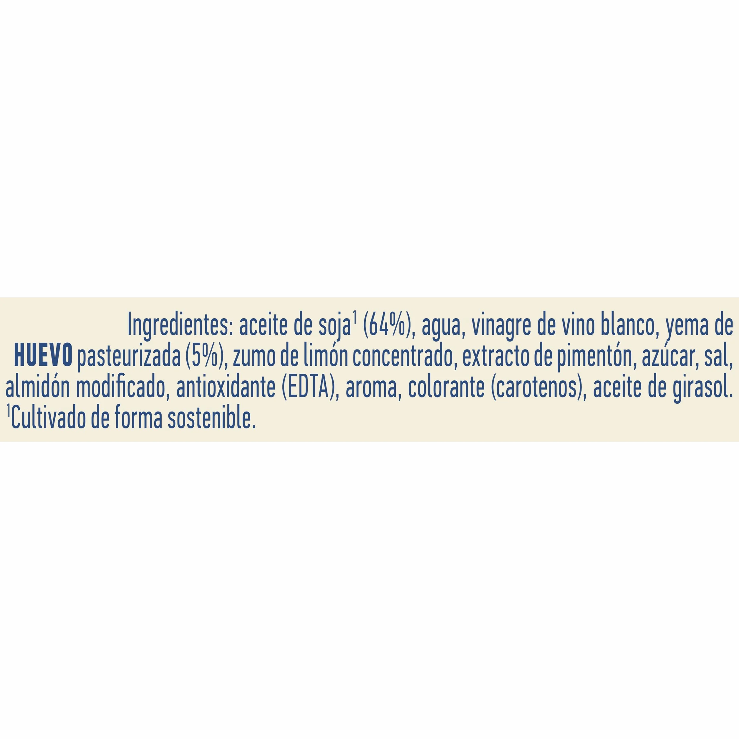 Hellmann's Gran Mayonesa Bocabajo Sin lactosa Sin gluten 430ml