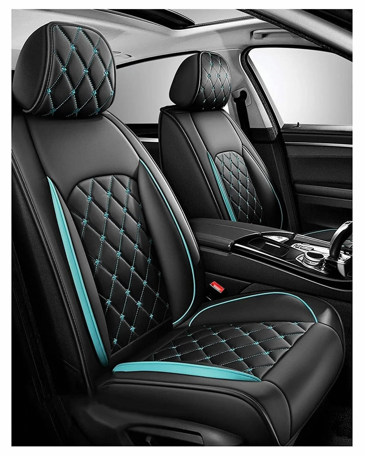 Funda Asiento Coche para Renault Austral(2022-2023), Fundas Asientos Coche Universales, Juego Completo de Fundas de Cuero Impermeables, Funda De Asiento-5 Plazas (Color : B(Blue))