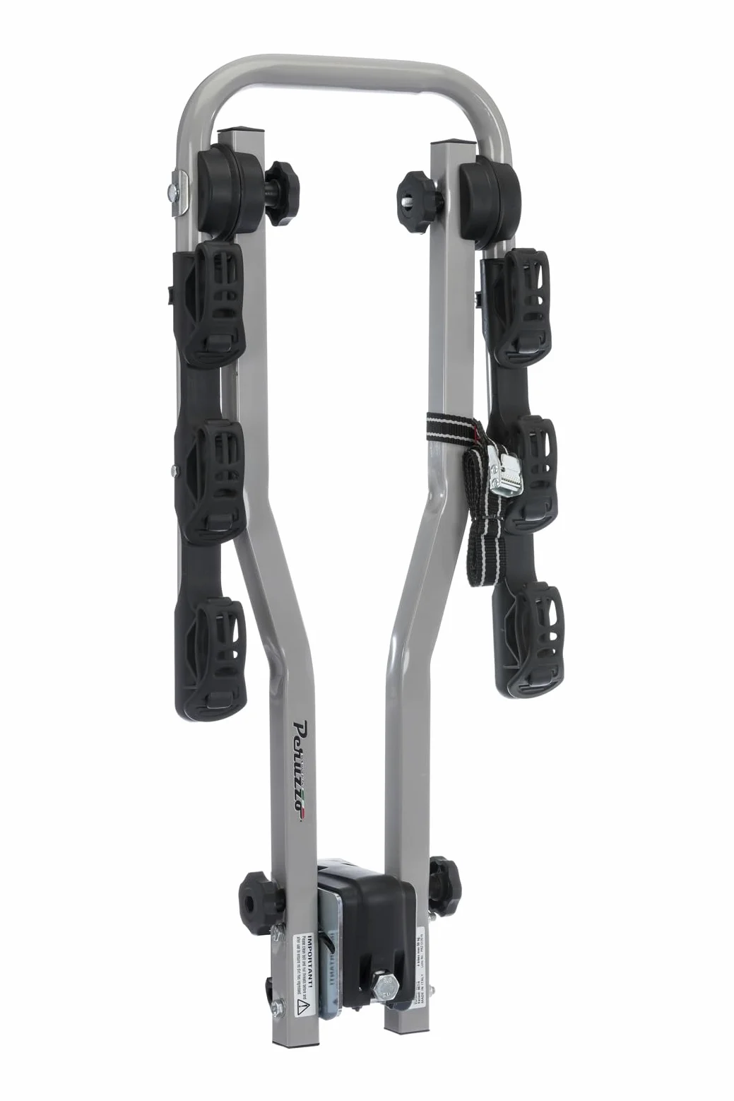 Peruzzo Arezzo - Transportín trasero para 3 bicicletas, color plata y negro