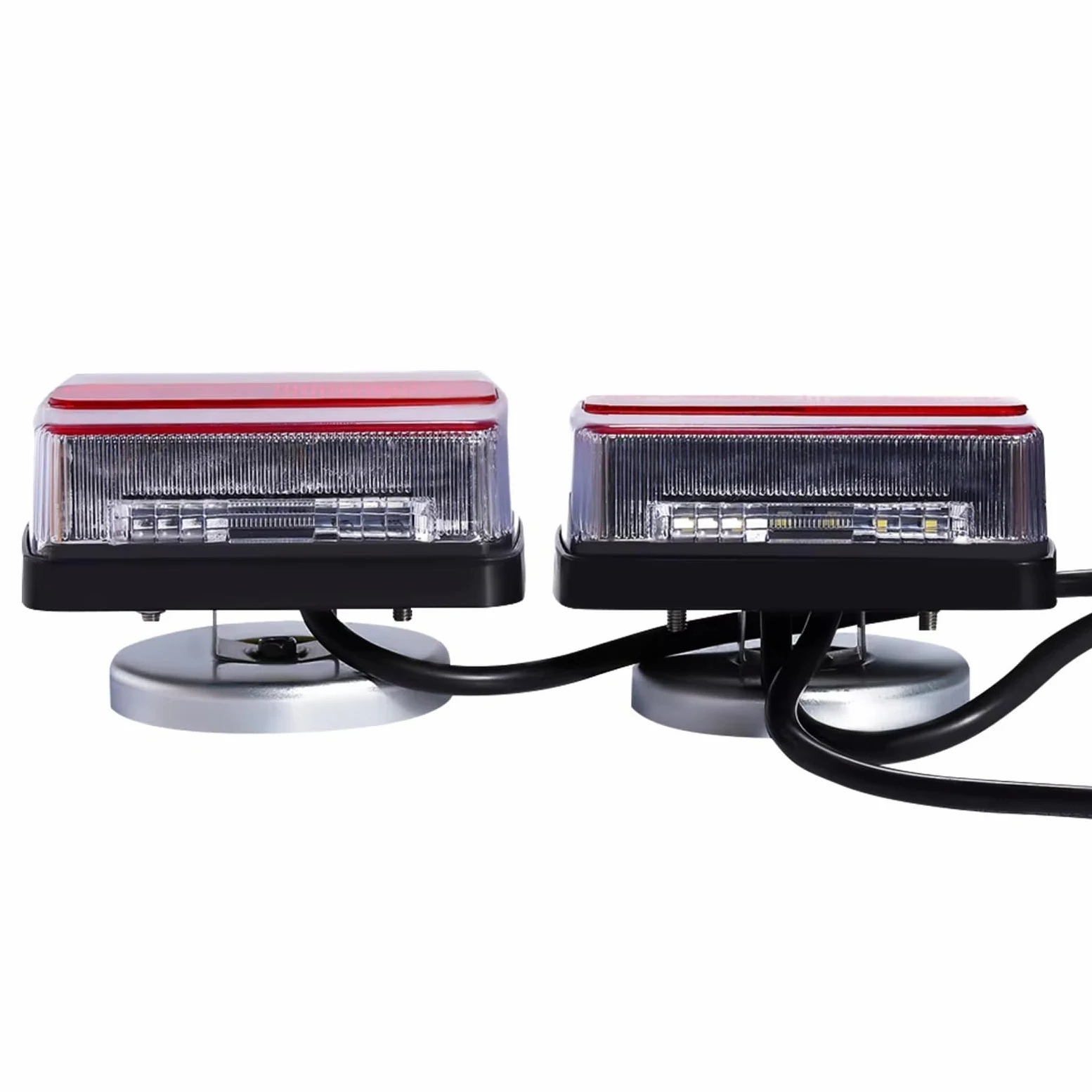 Conjuntos de Luces traseras magnéticas de 12 V para Remolque, Kit de Luces traseras con Cable de 7,5 m y Placa de Enchufe de 7 Pines para automóviles, Camiones y Plataformas.