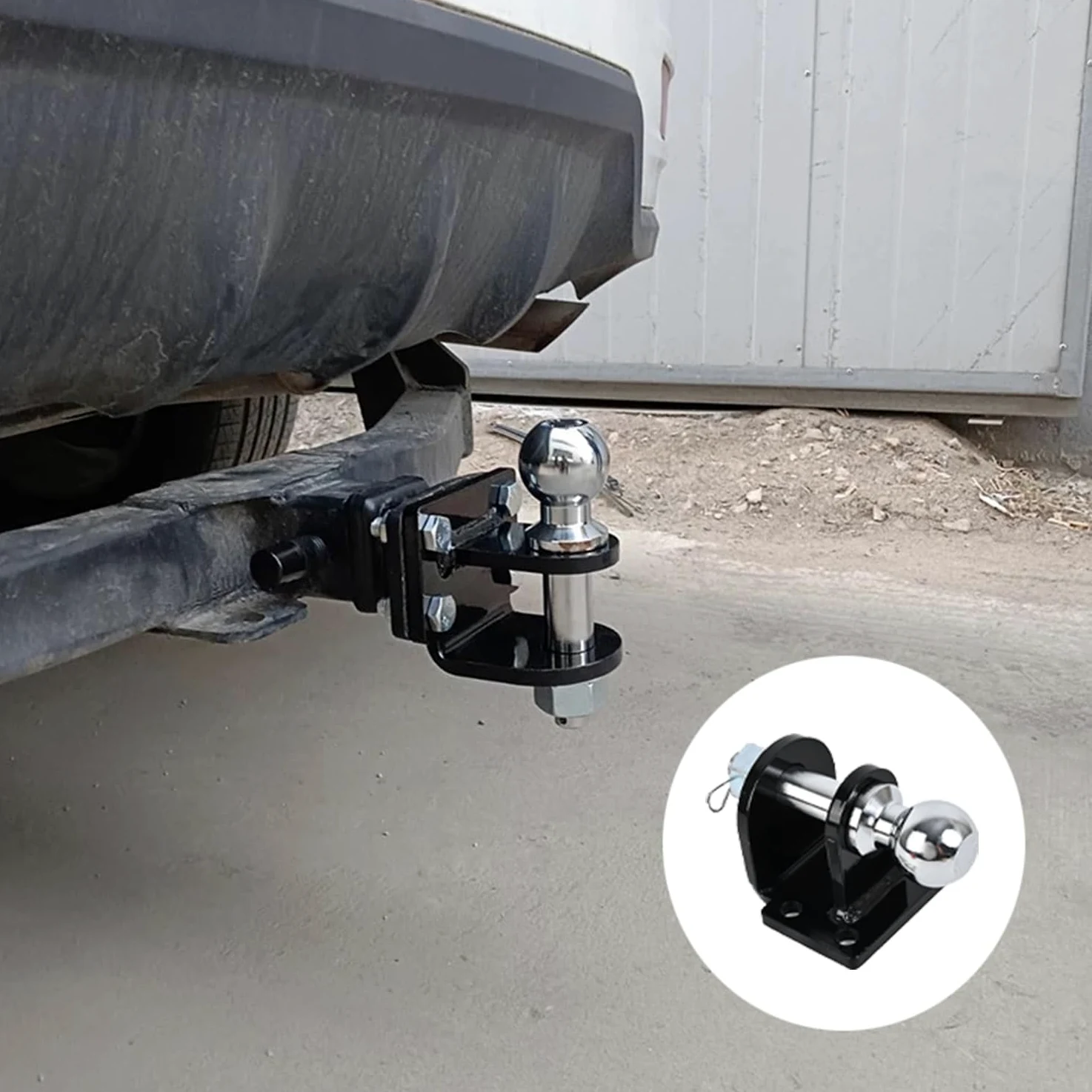 Enganche Remolque,Acoplamiento Mixto,Barra De Remolque Recta De Vástago Largo,Enganche De Remolque con Bola 50mm,para Todos Los Modelos De Vehículos,Cabezal Esférico De 70,8 Mm.