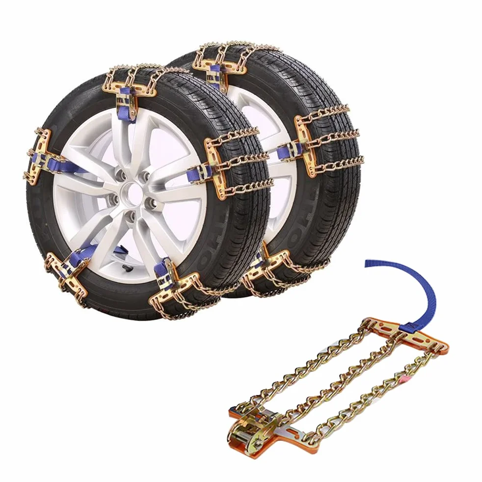 Cadenas de Nieve, Cadenas Antideslizantes para Neumáticos, Universales para Coche, SUV y Camiones, Acero Endurecido