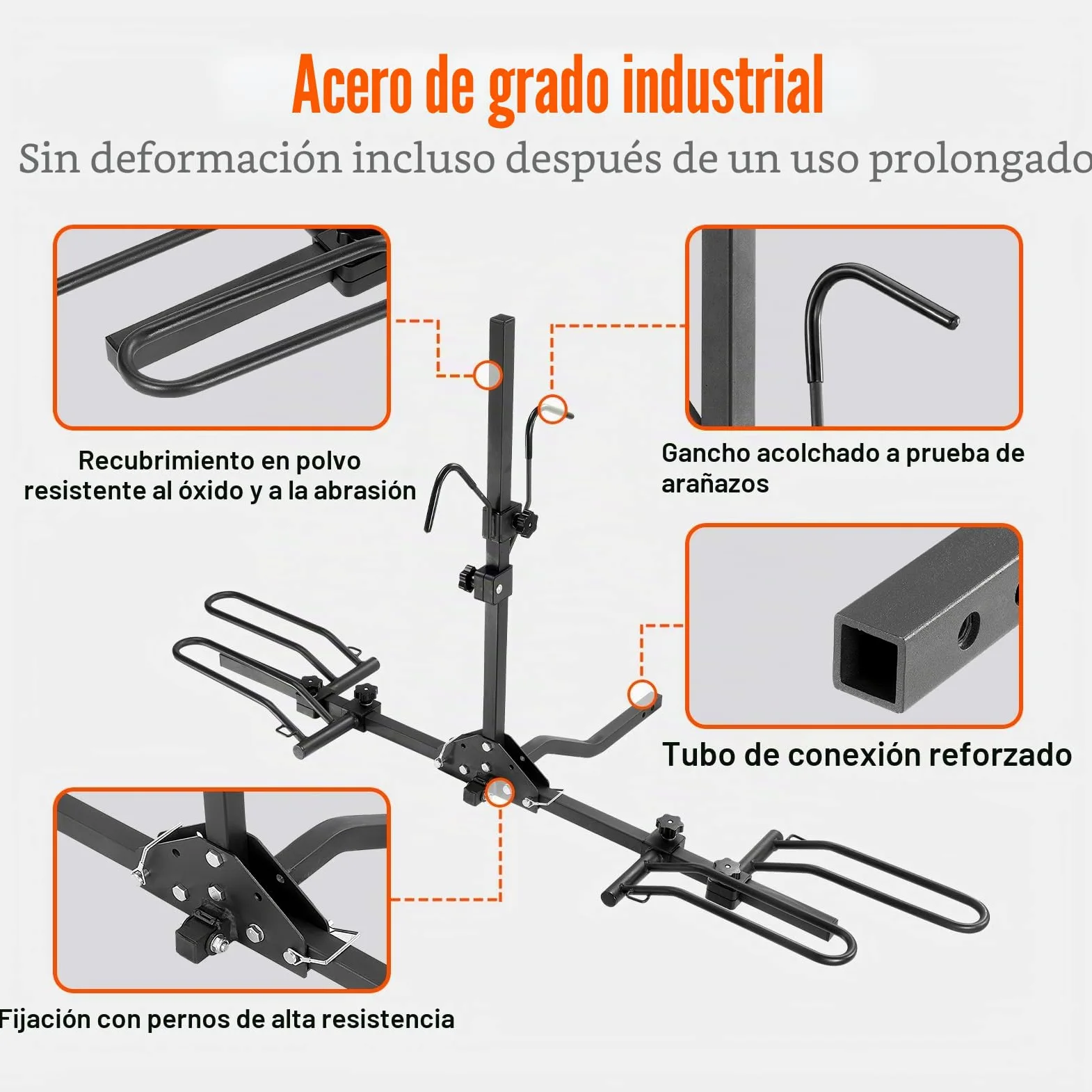 VEVOR Portabicicletas para 2 Bicicletas Portaequipajes con Enganche Capacidad de Carga Máxima de 36 kg Compatible con Receptores de 30/51 mm para Coches SUV Autocaravana Camión Viajes Desplazamientos
