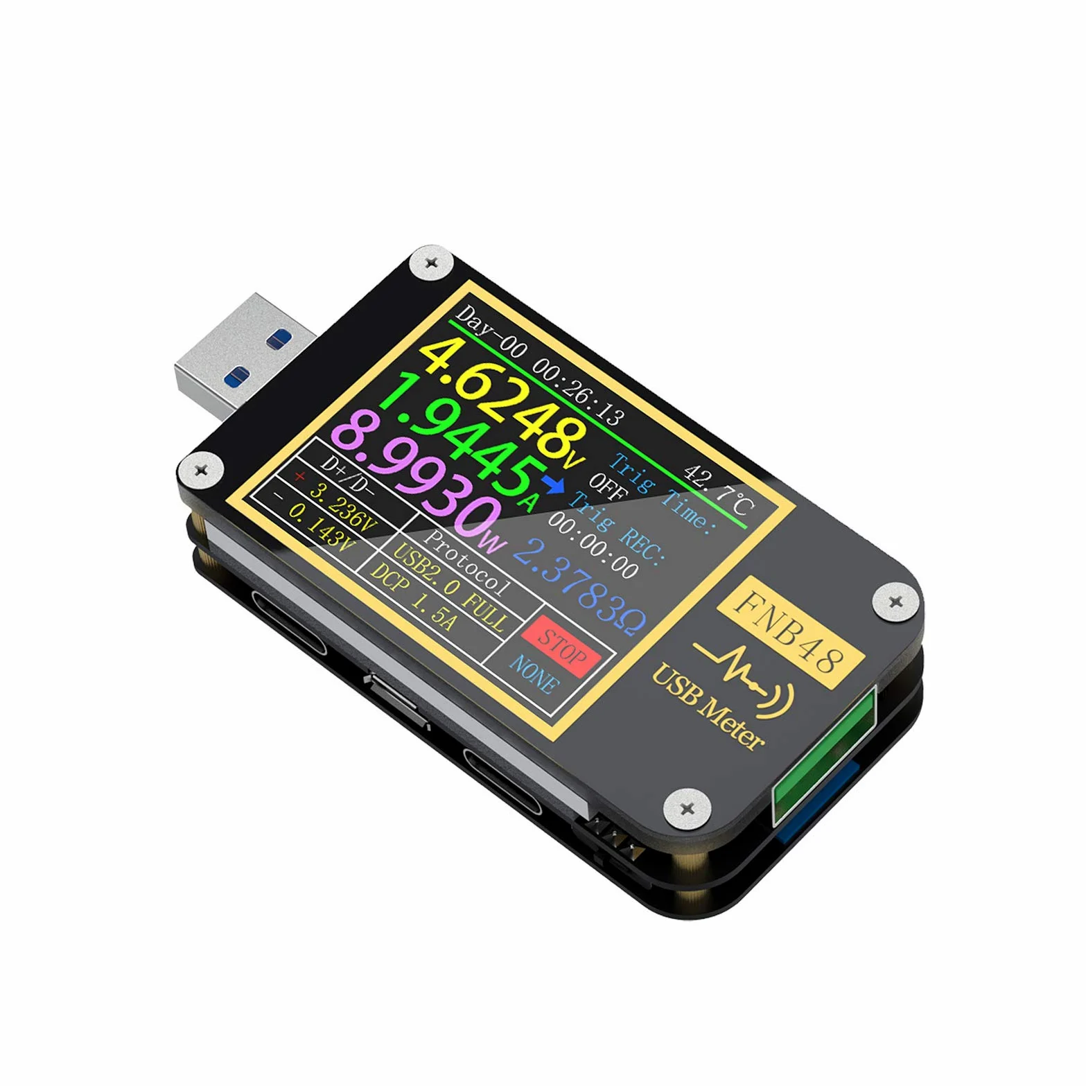 Comprobador de baterias, FNB48 PD TRIGGTER VOLTMETER AMPEREMETER SRIROOM EN VOLTÍMER USB TESTER TELÉFONO TECLO DE RECARGO RÁPIDO PROTECTO DE CAPACIDAD PRUEBA(With Bluetooth)