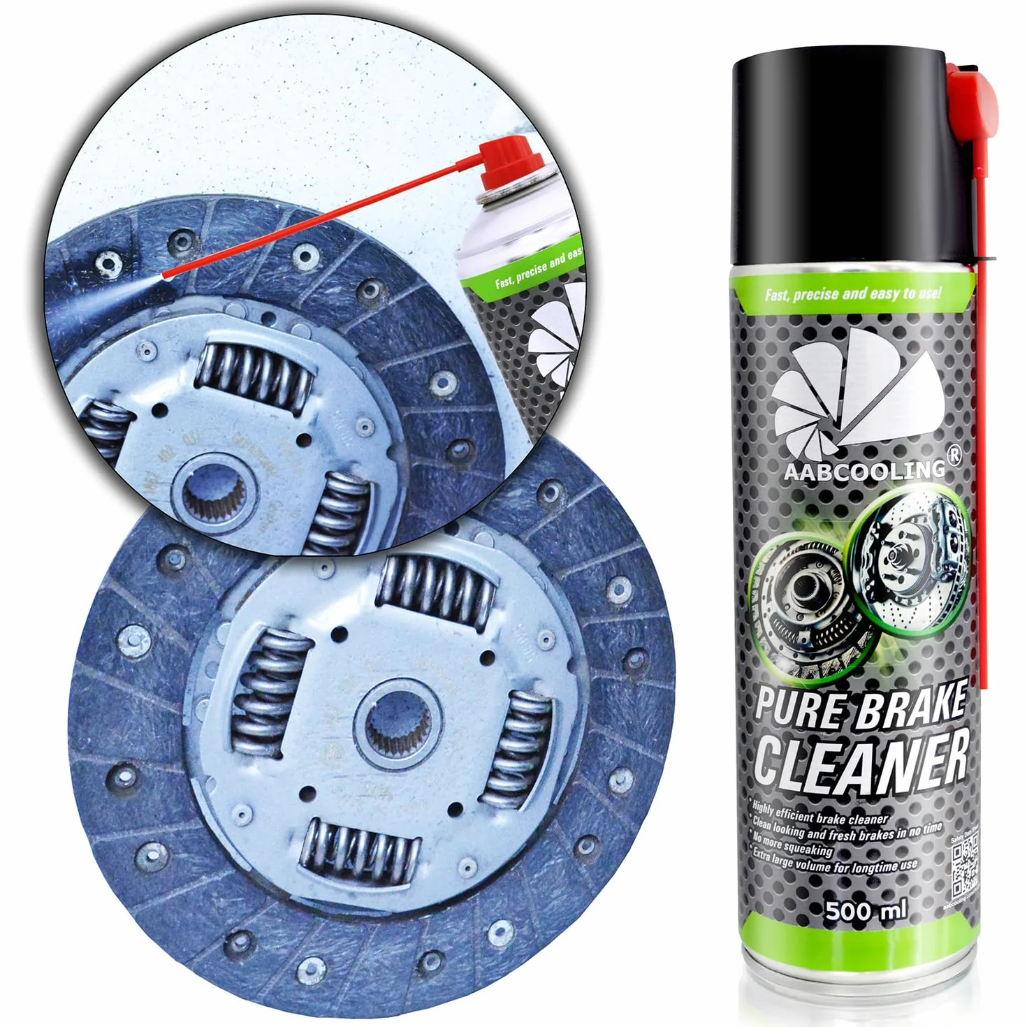 24x AABCOOLING Spray Limpiador de Frenos 500ml Desengrasante Rápido, Limpia y Desengrasadiscos discos, pastillas, pinzas, Reduce chirridos, Limpiador de llantas (polvo de freno), Detailing sin manchas