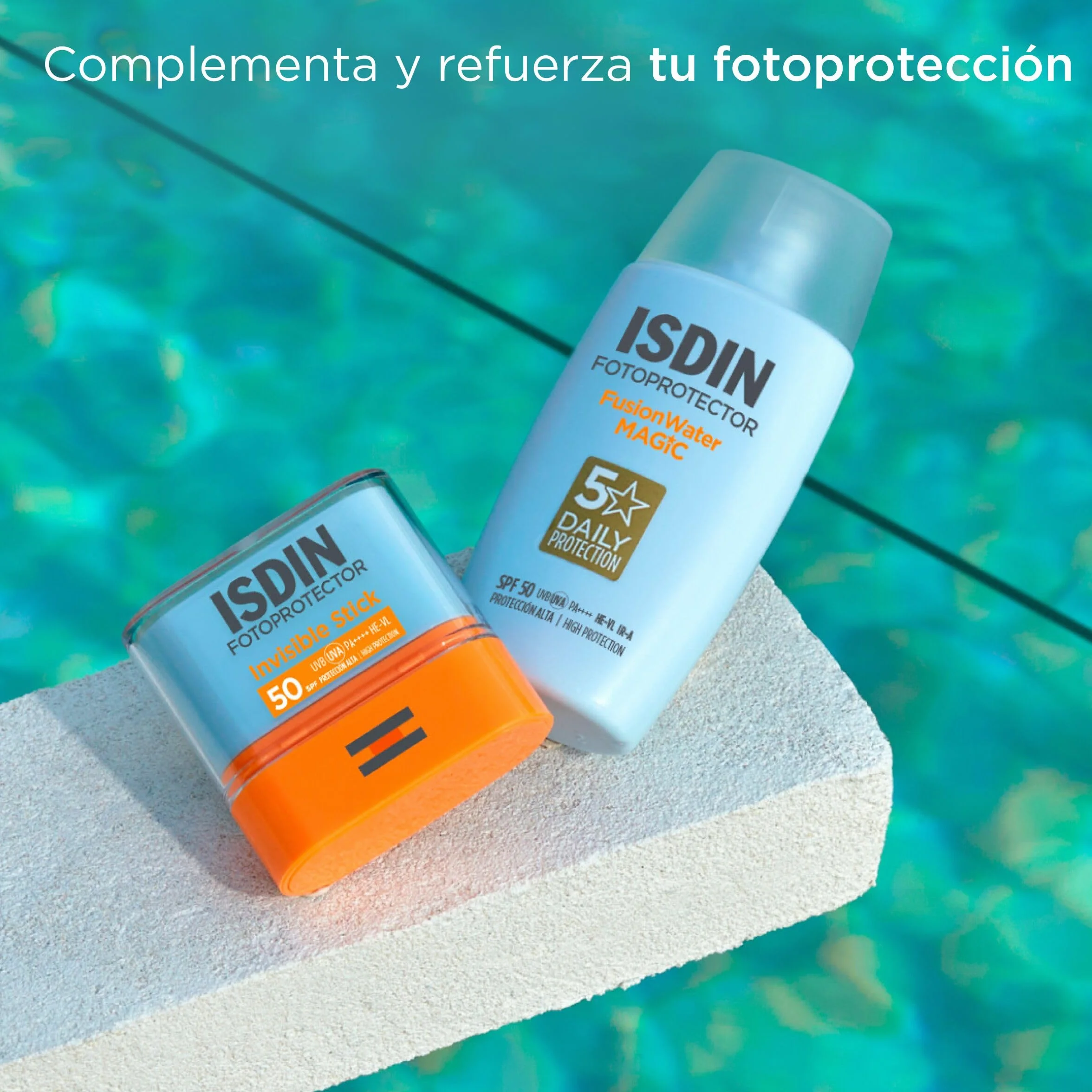 ISDIN Fotoprotector Invisible Stick SPF 50 Protector Solar Resistente Al Agua, No Pegajoso 10 g