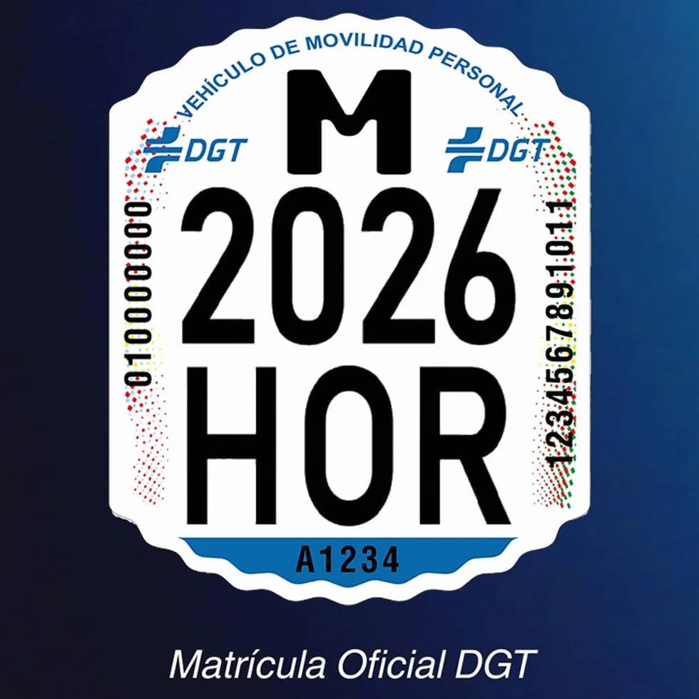Matrícula Patinete Eléctrico VMP Adhesiva Oficial Homologada