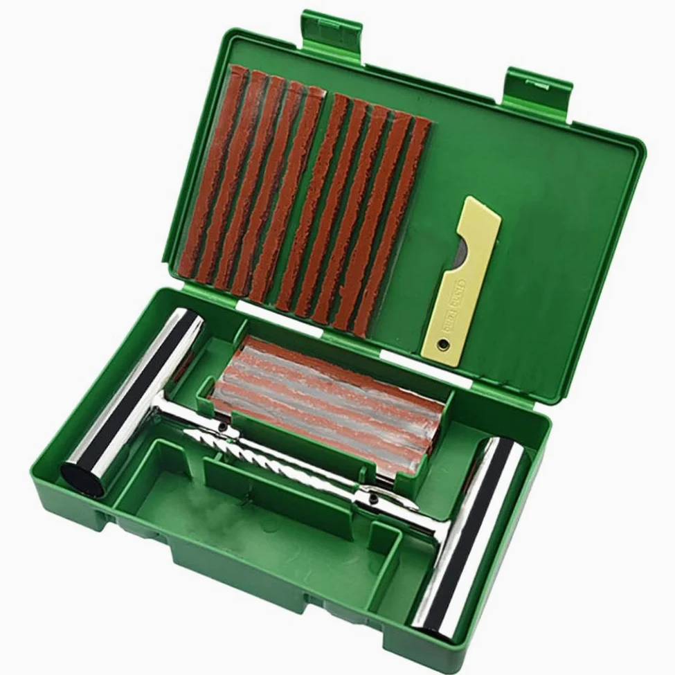 Kit de reparación de neumáticos de coche, 35 Uds., Kit de reparación de neumáticos sin cámara para motocicleta con tira de goma, juego de sellos de reparación de pinchazos en neumáticos(50 SETS)