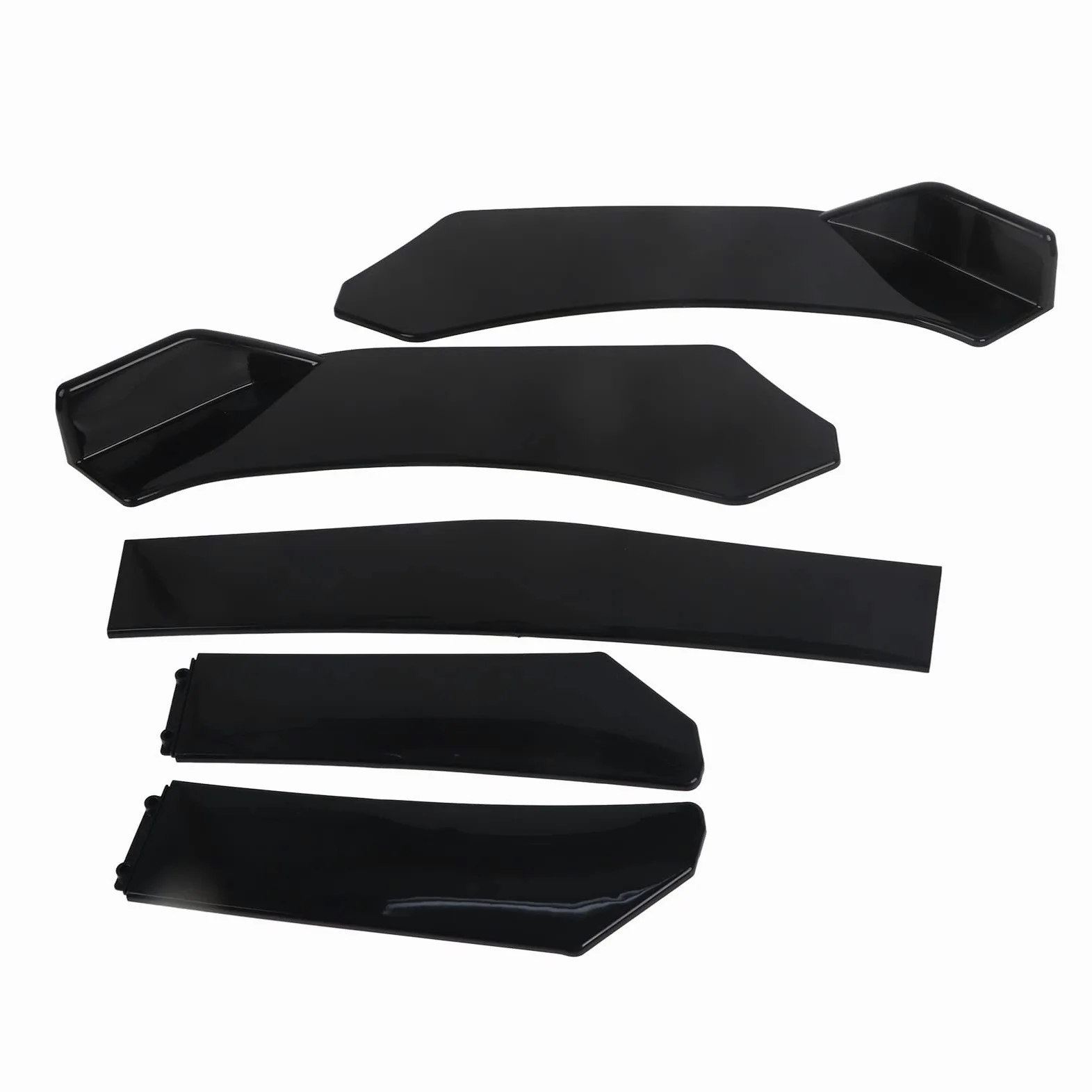 Aramox Kit de Cuerpo de Labio de Parachoques Delantero, 5 Piezas Kit de Cuerpo de Labio de Parachoques Delantero Universal Splitter Lip Spoiler Difusor Canard Protector para Coche