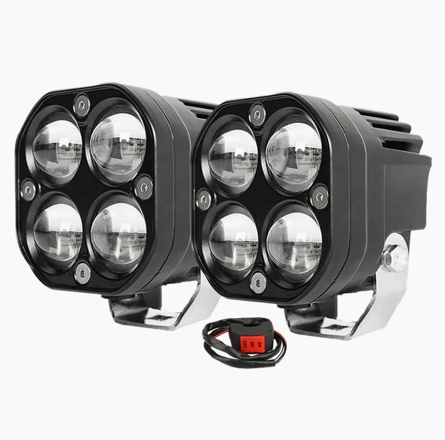 Motocicleta Antiniebla Focos para Motocicleta, Faros Auxiliares LED para Motocicleta, 200 W, 40 000 LM, Accesorios para Lámparas, Faros Modificados
