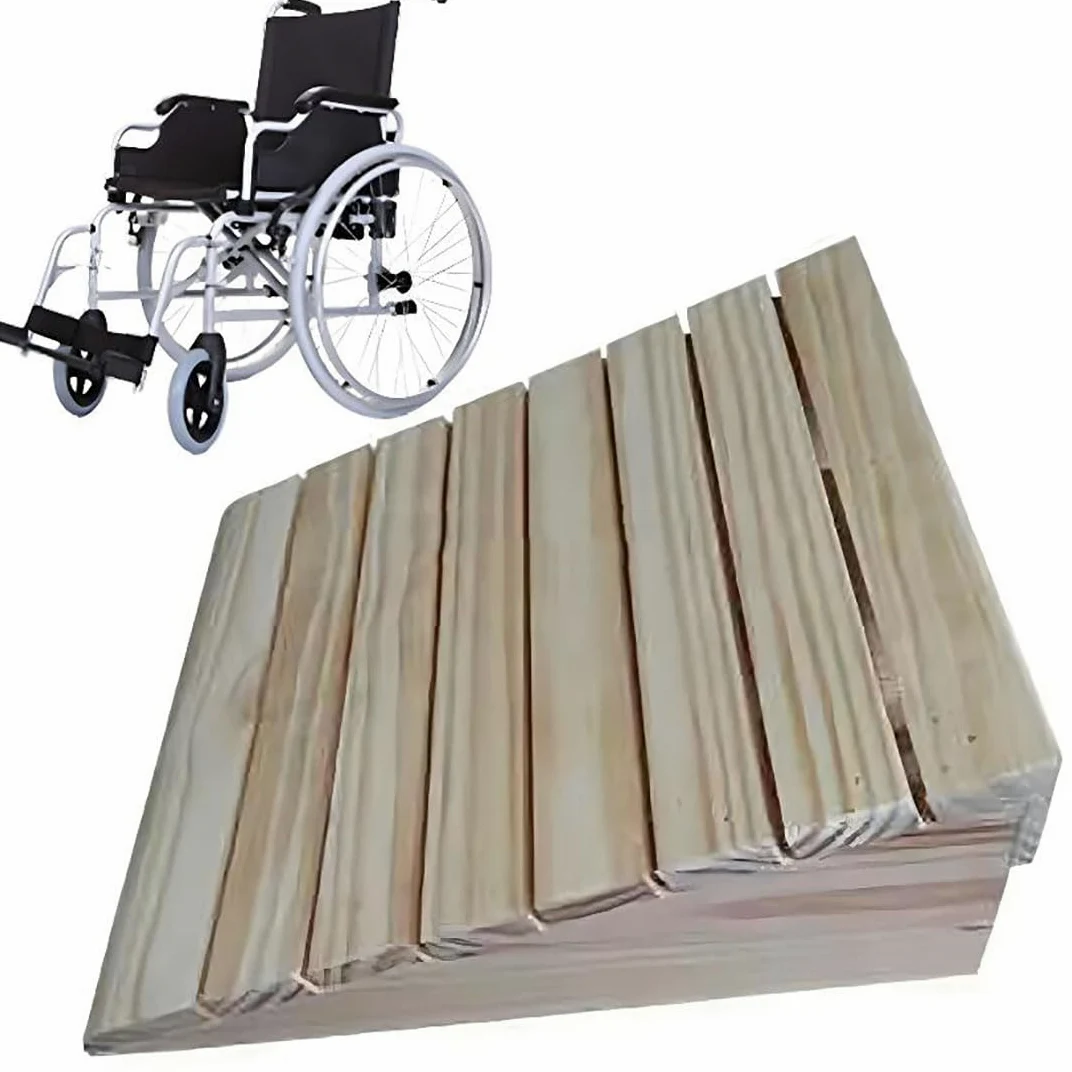 Rampas para Sillas De Ruedas para Escalones,Portátil Rampas De Acera De Entrada,Profesional Rampa De Bicicleta,Molduras De Madera Listones,Capacidad 270KG,38.8 * 30 * 14CM