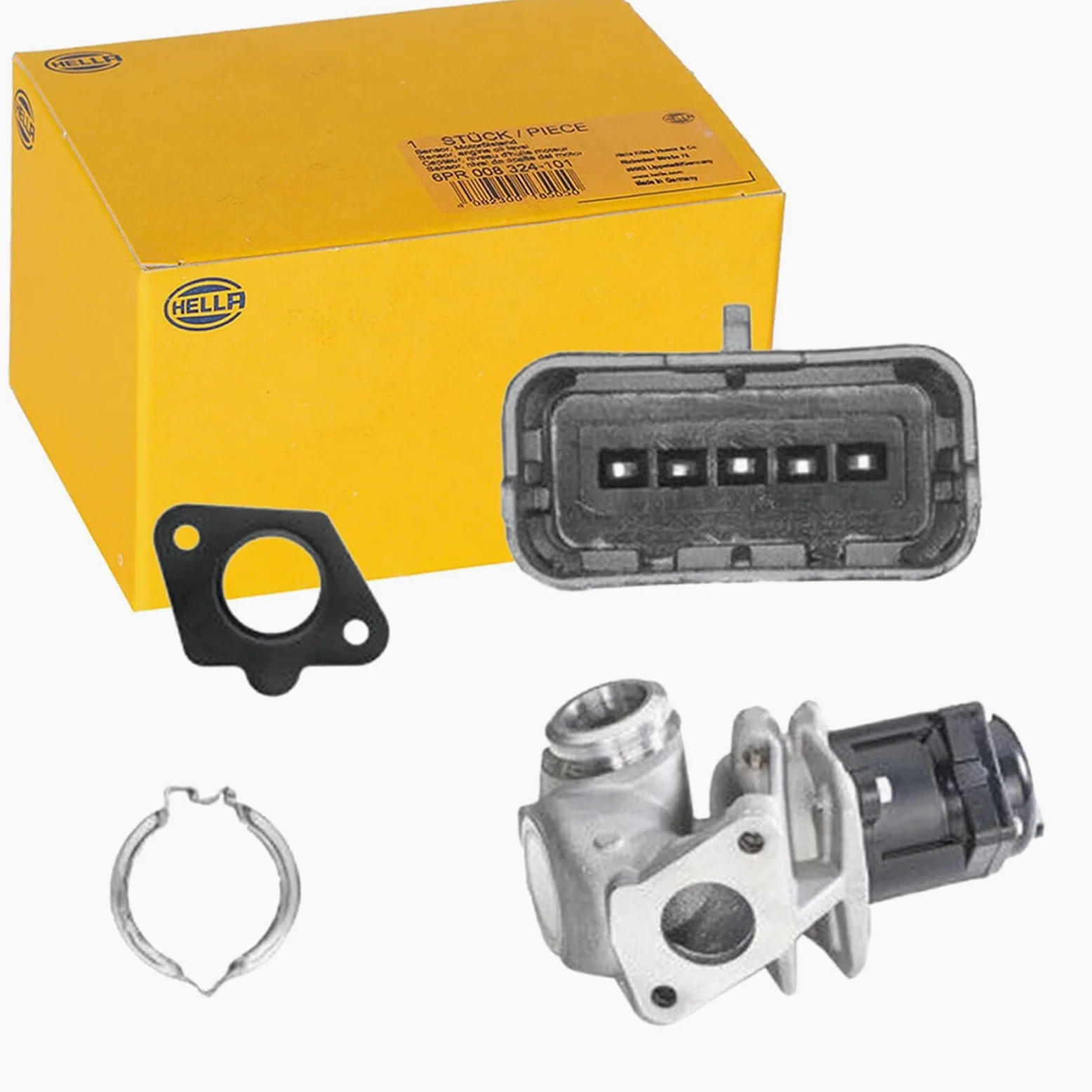 HELLA 6NU 010 171-111 Válvula EGR - 12V - eléctrico - con junta - con abrazadera