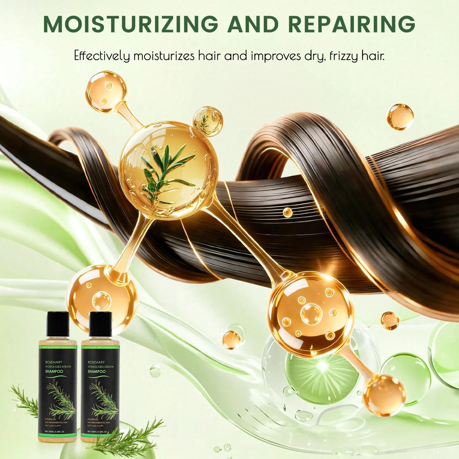 Organic Rosemary Hair Growth Champú con Queratina Hidrolizada