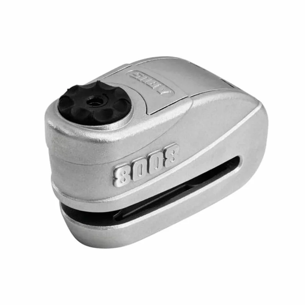 ABUS Candado de Disco de Freno Granit Detecto XPlus 8008 2.0 - Candado de Moto con Alarma - Nivel de Seguridad 19 - Gris