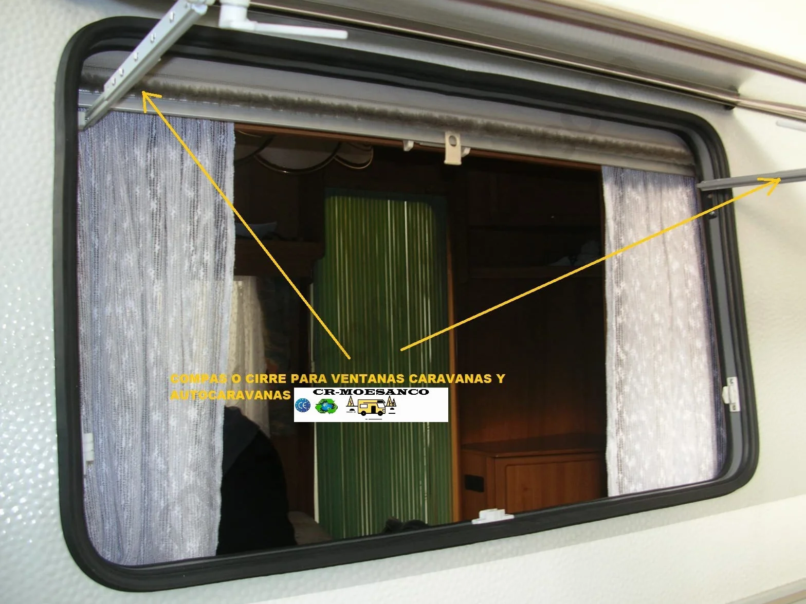 CR-MOESANCO® Kit Compases Derecho + Izquierdo para Caravana 23cm, Brazo para Ventana Autocaravana Soporte Sujeción 230mm Soporte Elevación
