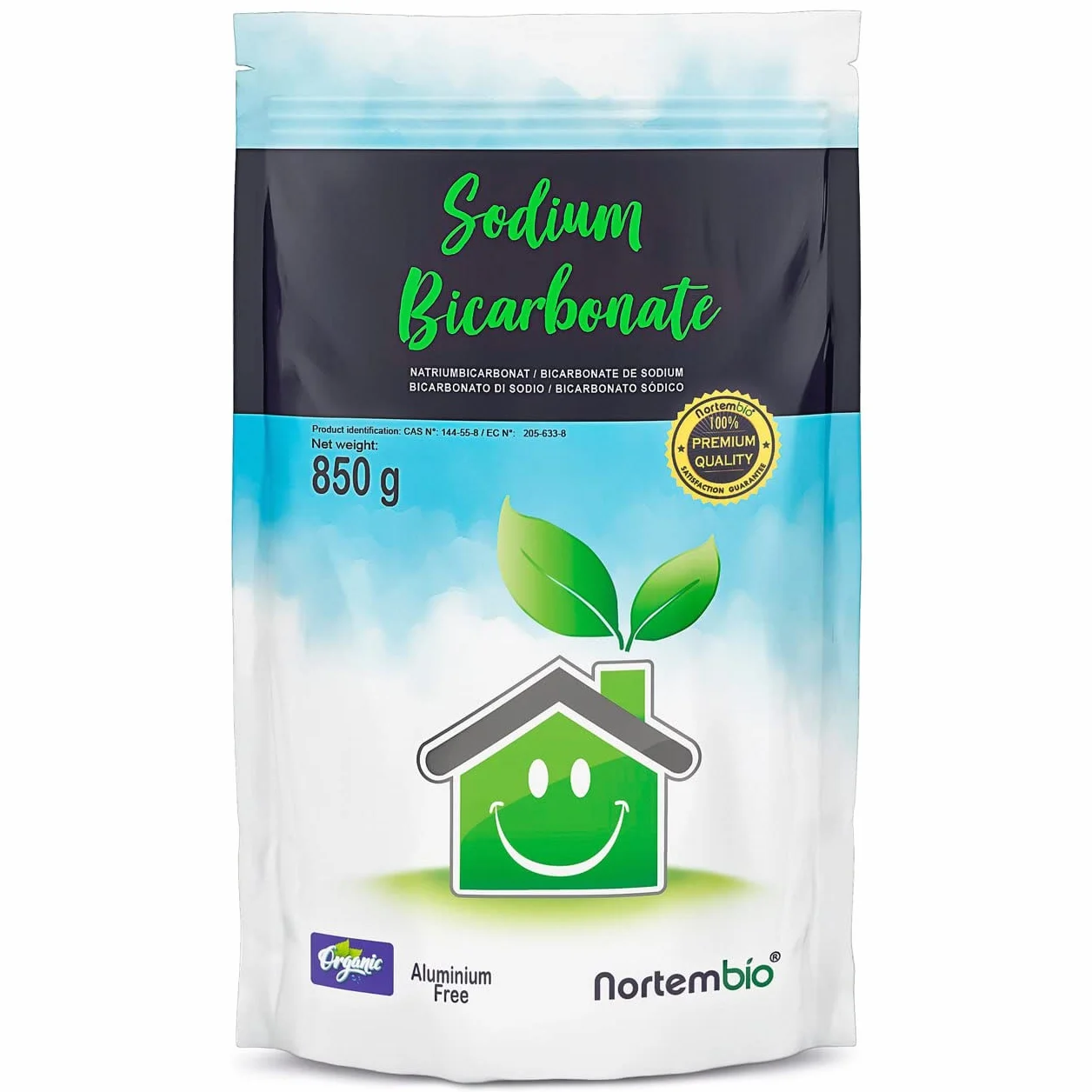 Nortembio Bicarbonato de Sodio Sin Aluminio 850 g Natural Limpieza Multiusos