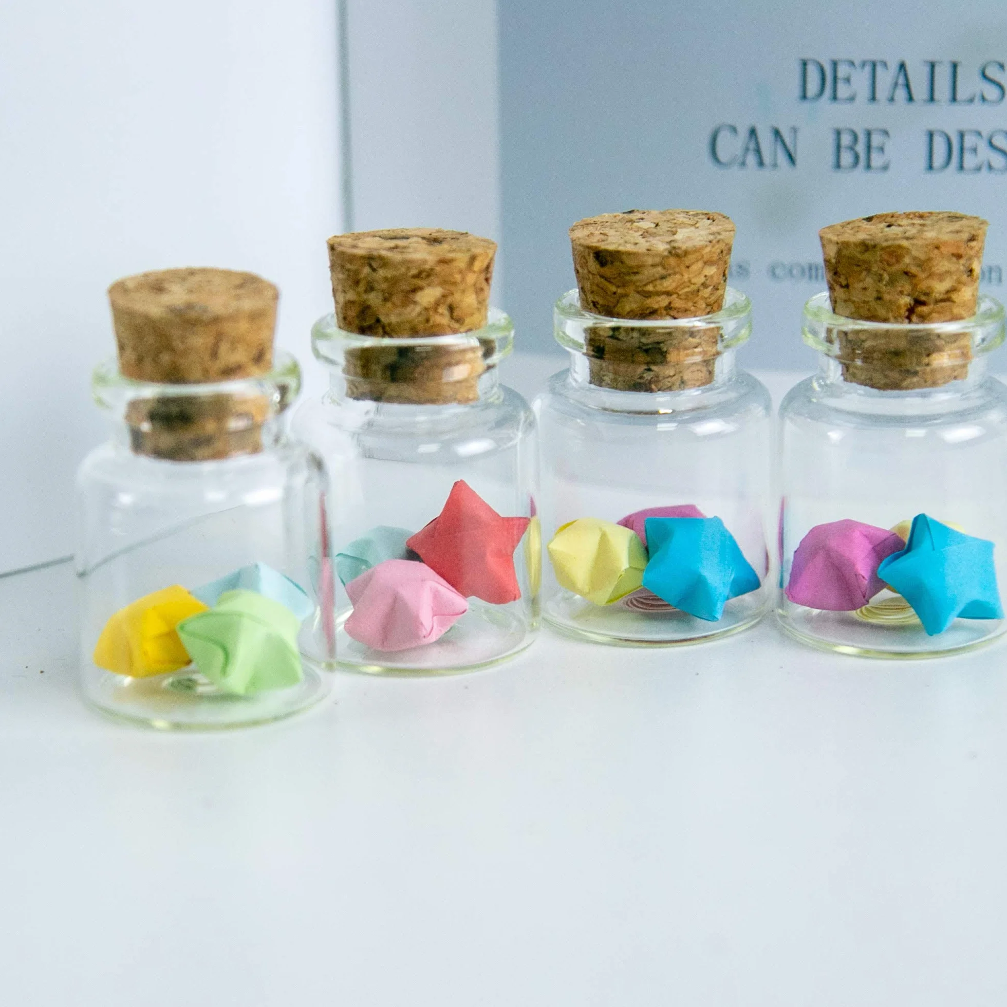 Mini Botellas de Vidrio Transparentes con Corcho 15ml - 12pcs