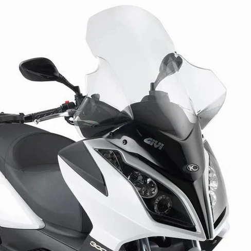 GIVI Parabrisas D294ST para KYMCO Downtown 125I-200I-300I 2009-17, Vidrio Reforzado, Claro, Frontal, Motocicleta