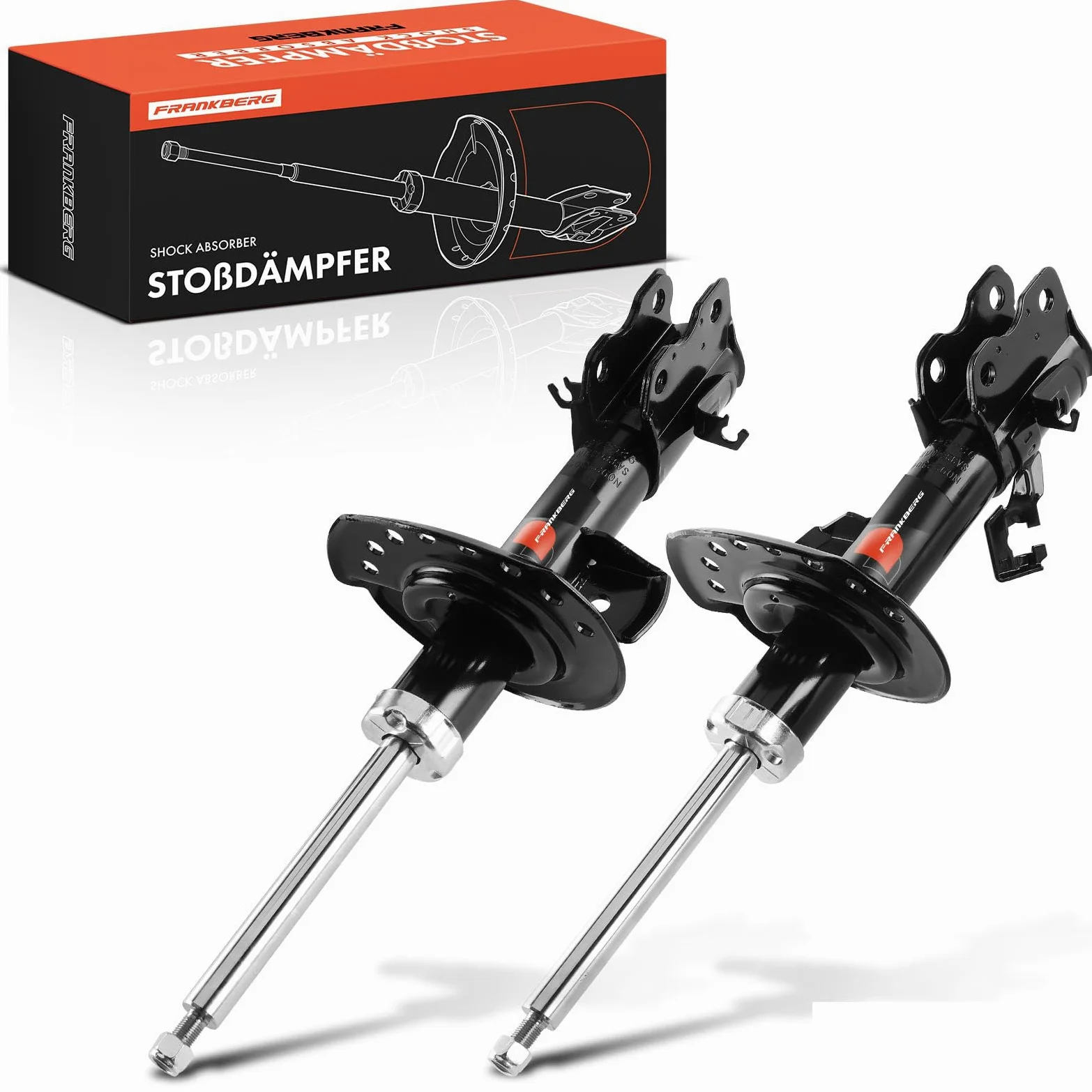 Frankberg 2 amortiguadores delanteros de 520 mm a presión de gas (339406) | Compatible con: Hoja ZE0, Hoja ZE1