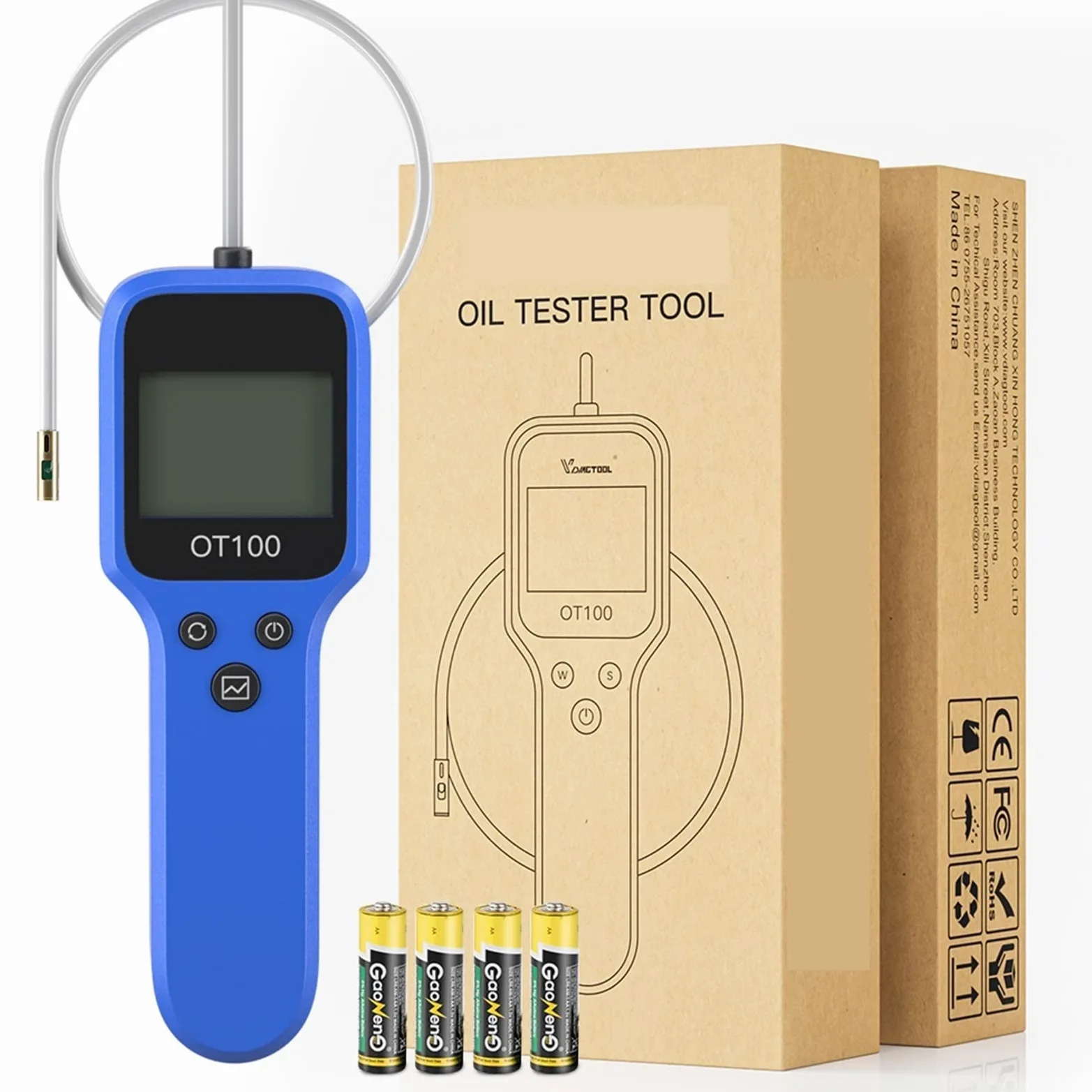 Probador de aceite del motor for detector de calidad de aceite de verificación automática con LED Pantalla Analizador de gas Analizador de líquido de frenos Injectar comprobar el probador de aceite Po