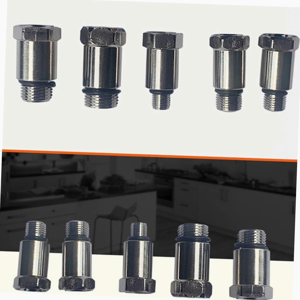 PartyKindom Kit Comprobador de Compresión para Motor de Gasolina, Medidor de Cilindro 0-300 Psi, Válvula de Retención y Adaptadores Roscados