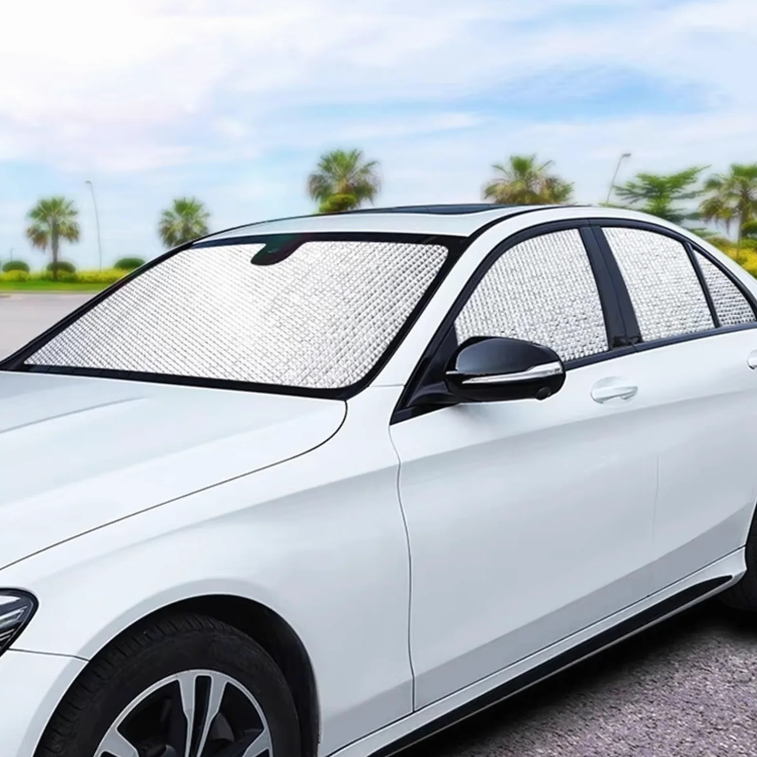 Protector Solar Coche para VW para T-ROC 2017-2023 Parasol Coche Protección UV Cortina Parasol Visera Cubierta Parabrisas Accesorios Protección Privacidad Parasol para Parabrisas Coche(Rear 1pcs)