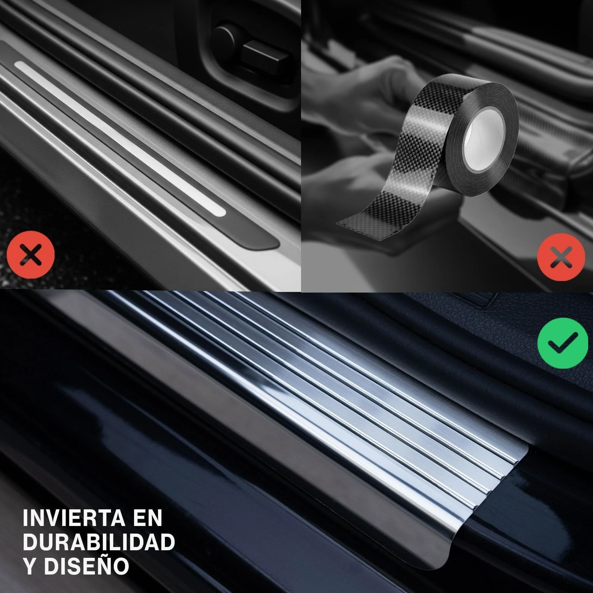 CHROMEMASTER | Protector de Umbral de Puerta Compatible con Honda HR-V III 2021+ | Acero Inoxidable; Protección Antirrayaduras para Umbral - Accesorio de Coche Adhesivo - Juego de 4 Piezas