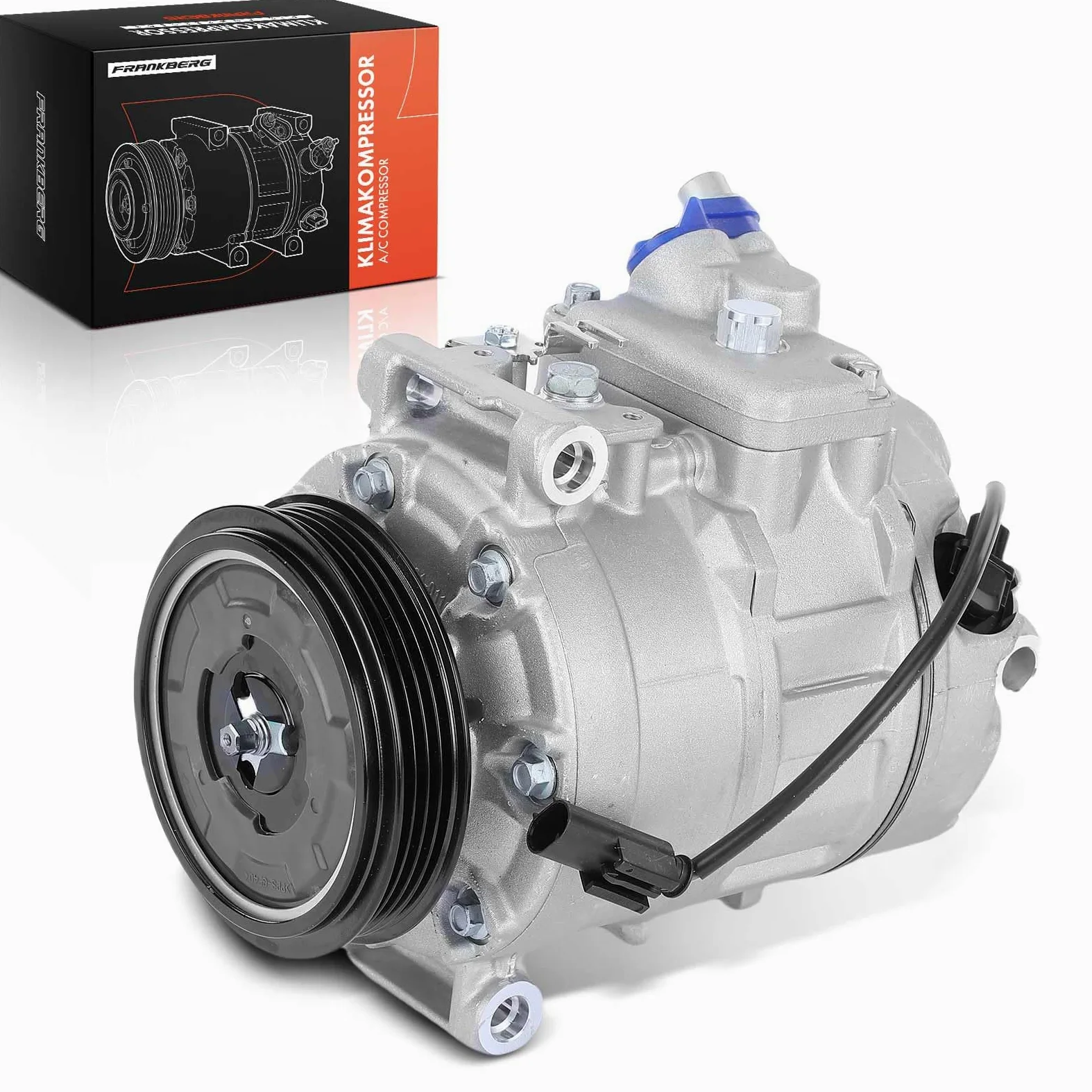 Frankberg Compresor de aire acondicionado con embrague Compatible con 5 Series E60 5 Series Tourng E61 7 Series E65/E66/E67 Replace# 64509174802, aceite premezclado