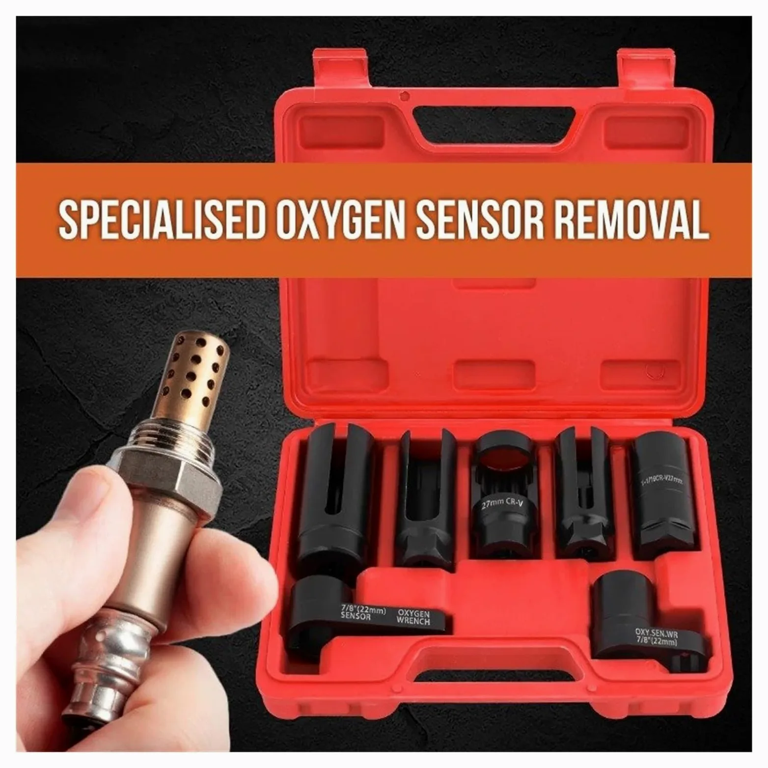 Sensor Óxido Nitrógeno Partículas PM 3/5/7/10 Piezas Universal O2 Oxígeno Sensor Lambda Llave De Vaso Herramienta Removedor Kit De Herramientas De Extracción