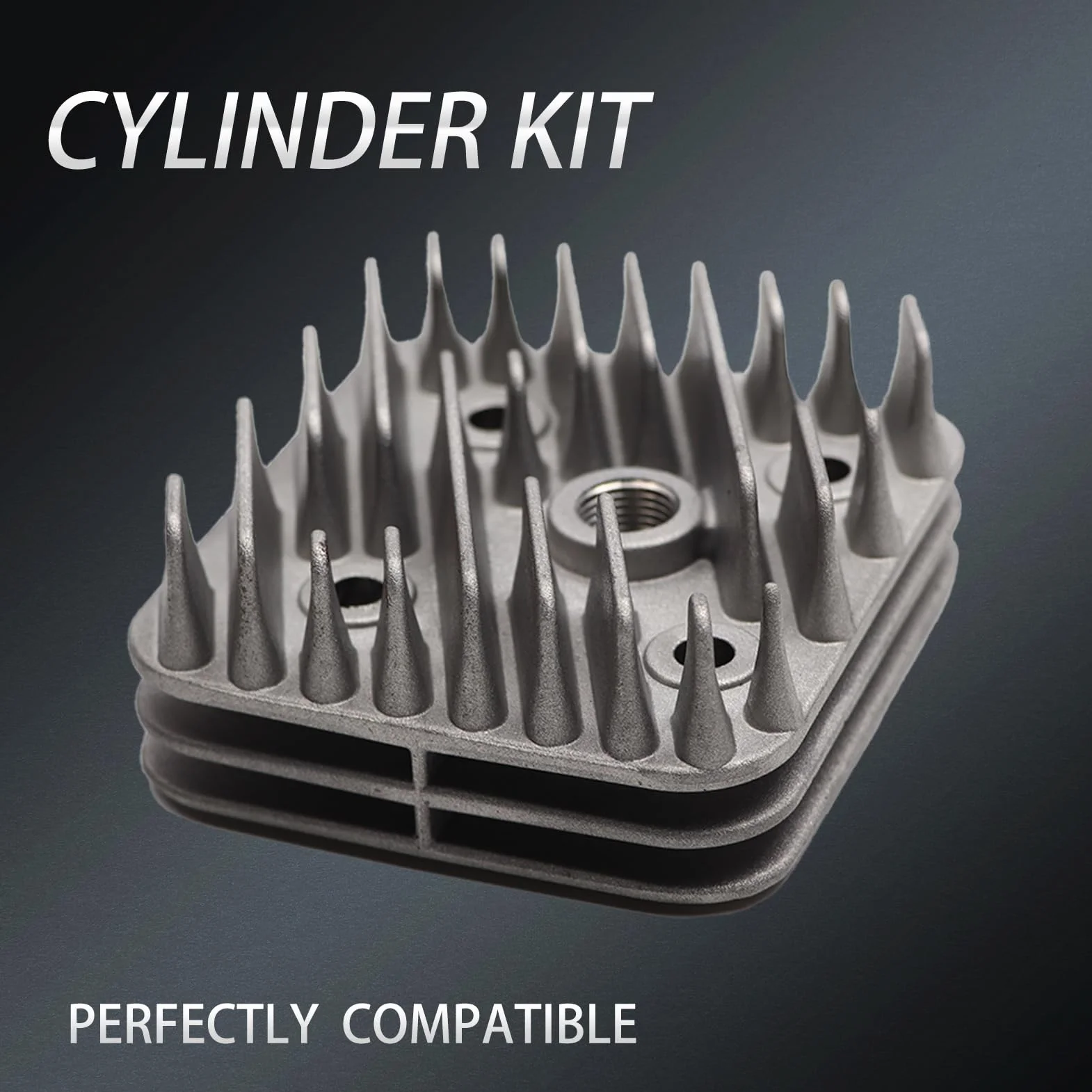 Kit Cilindro Gruppo termico DR Evolution 70cc D.48 Piggio AC ARIA SP.12 GHISA en fundición refrigerado por aire para motores Piggio Gilera 6 transferencias con escape elíptico y cabeza