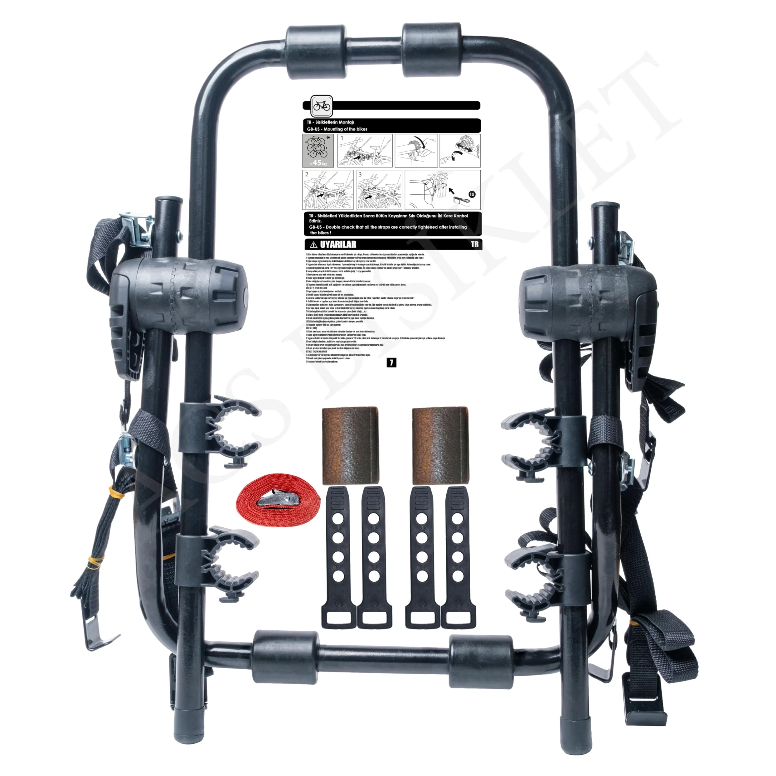 ACS PRO - 2 portabicicletas, 2 soportes para bicicletas, fácil de usar, puede transportar 2 bicicletas