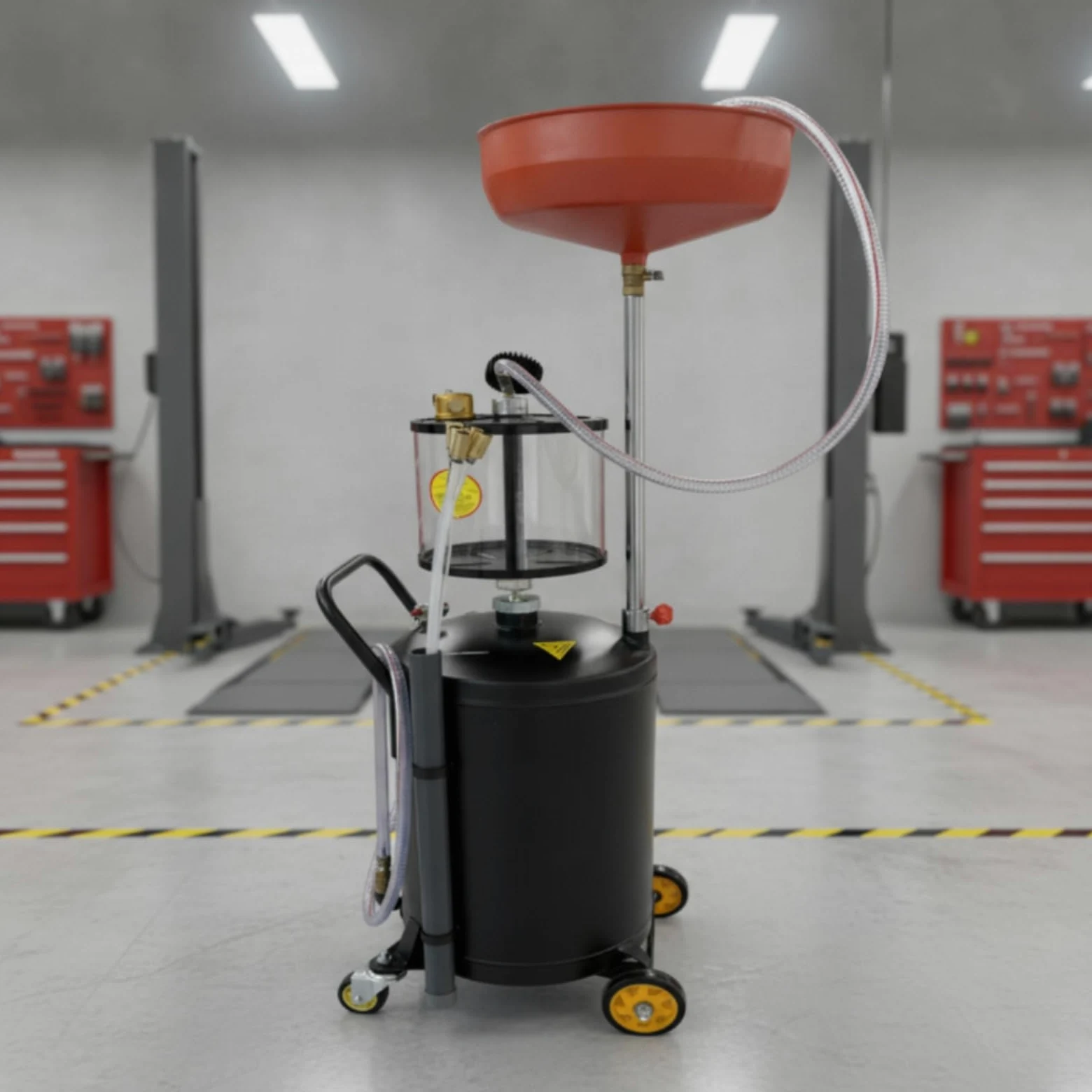 MagiDeal Extractor de Aceite Automotriz para Servicio y Succione Tanque de Gran Capacidad Visor de Control Desplazamiento Ágil Adecuado para y Mantenimiento