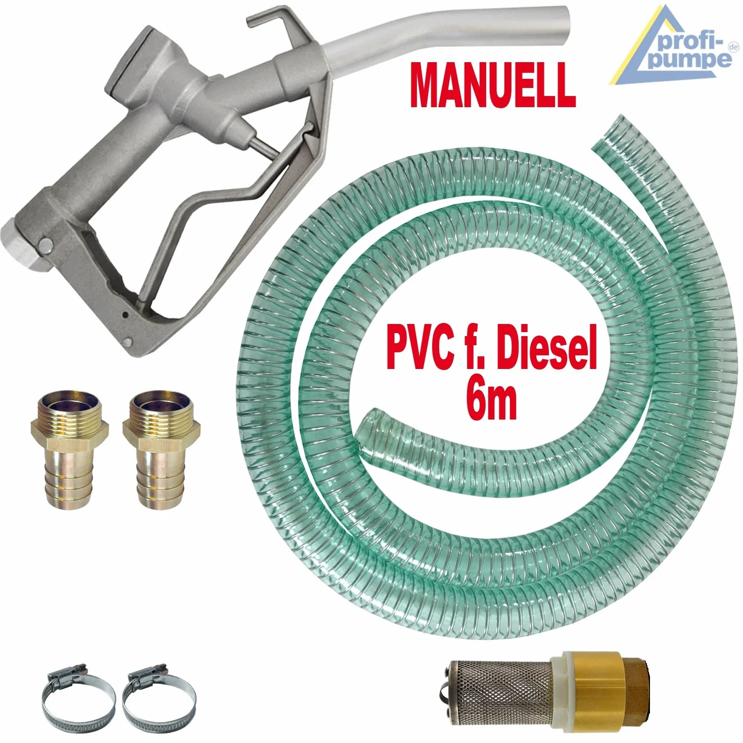 Profi-Pumpe® DeLuxe CKm 370 | Estación de Trasvase 230V Silenciosa | Kit con Pistola de Aluminio y 6m de Manguera | Caudal 2.400 l/h y Elevación 35m | Calidad Europea